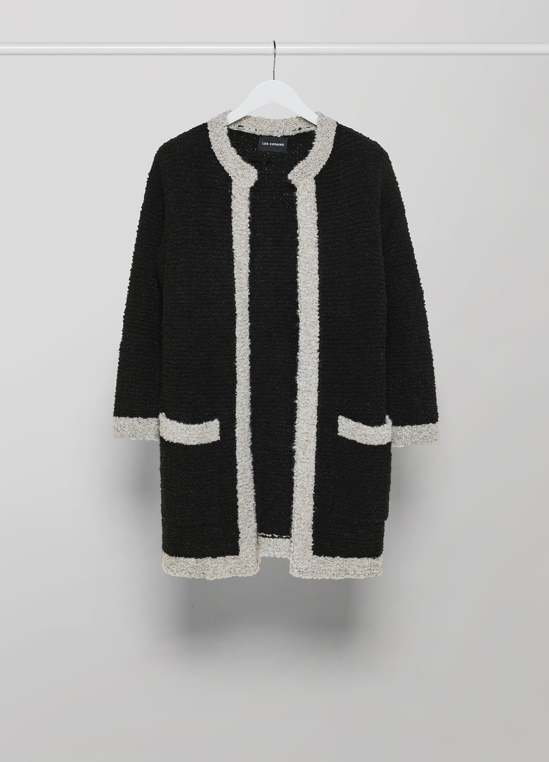 Cardigan lungo in punto pelliccia con lana di alpaca_4