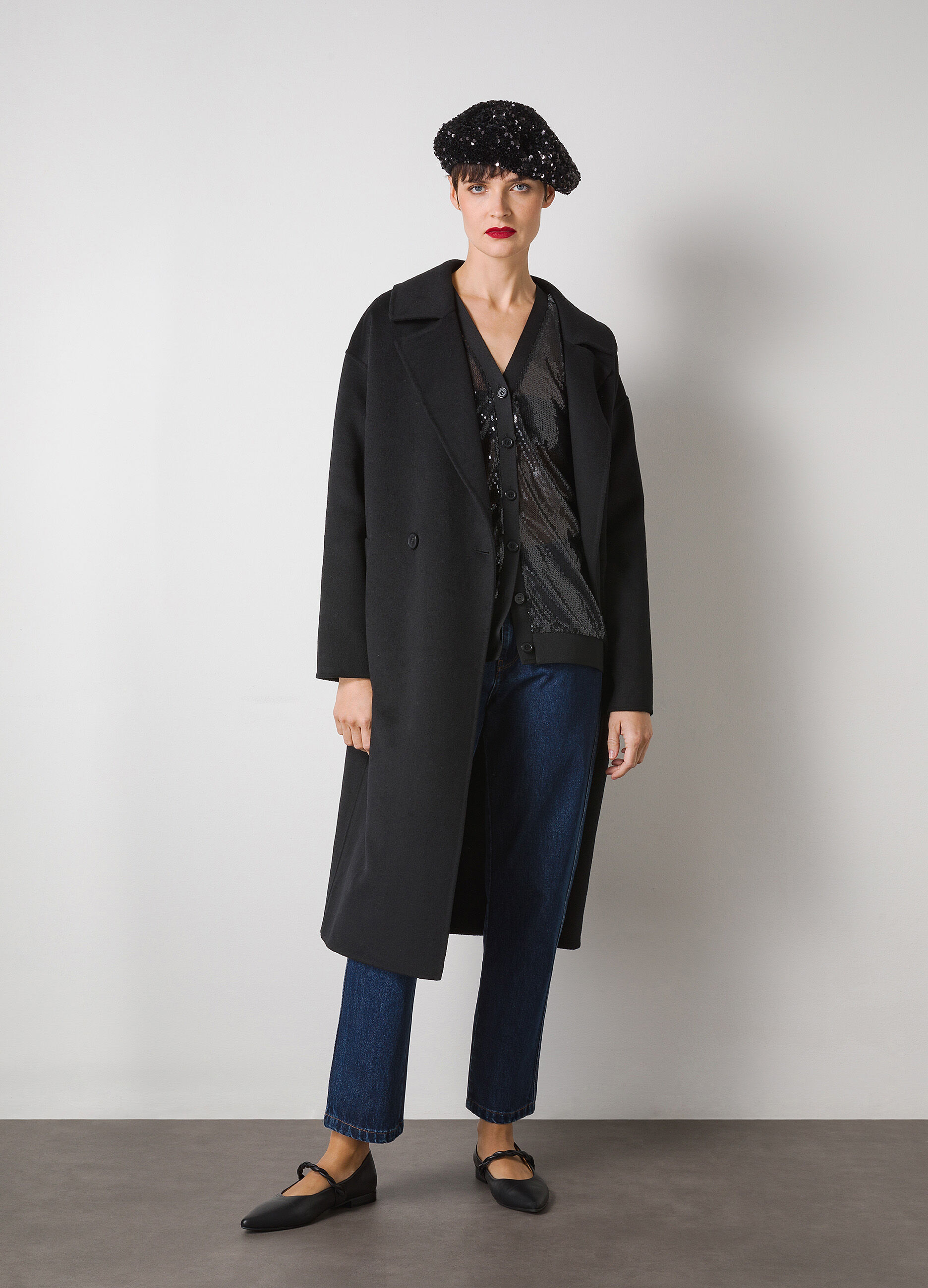 Black sequin cardigan_0