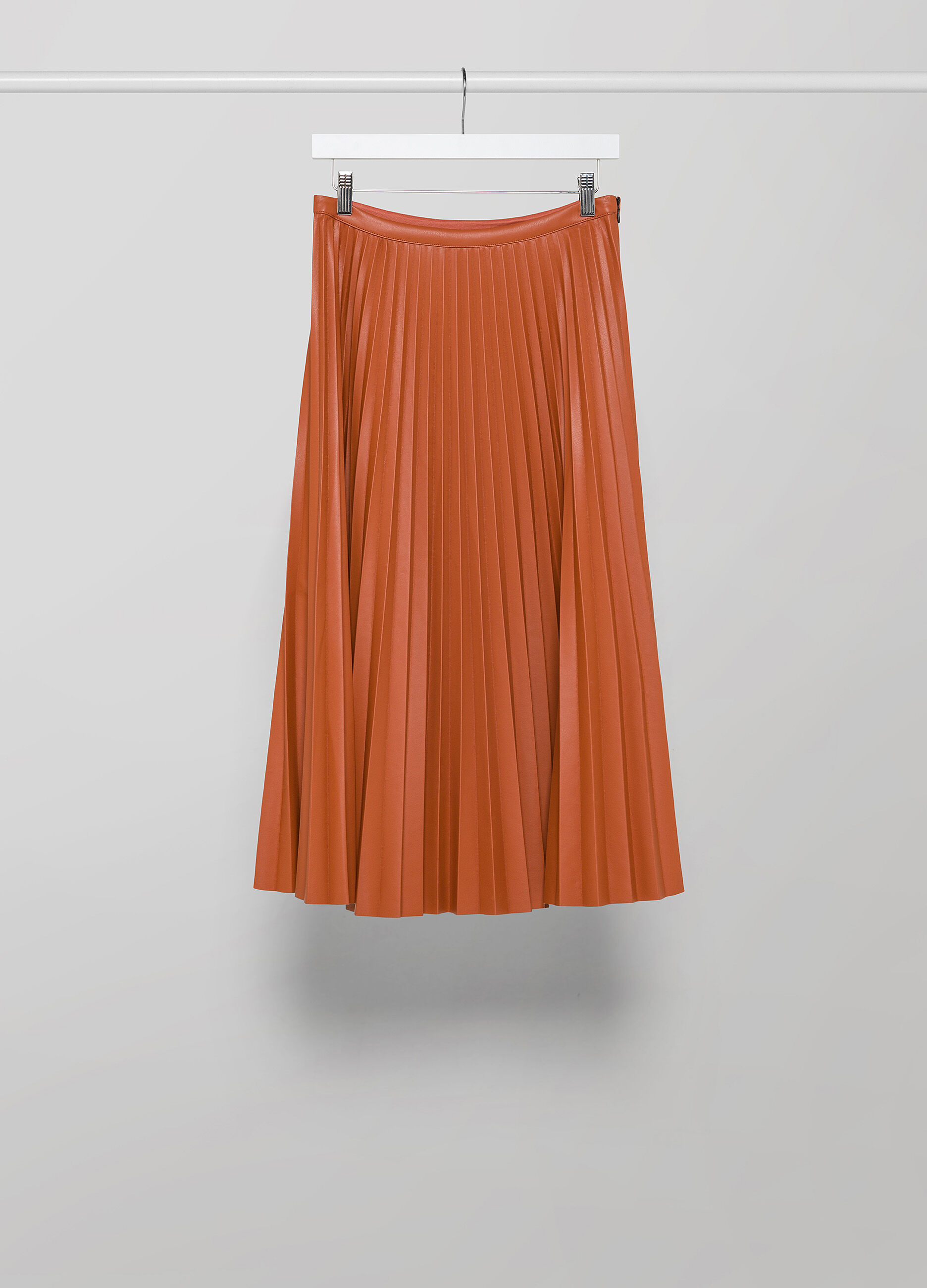Faux leather pleated skirt