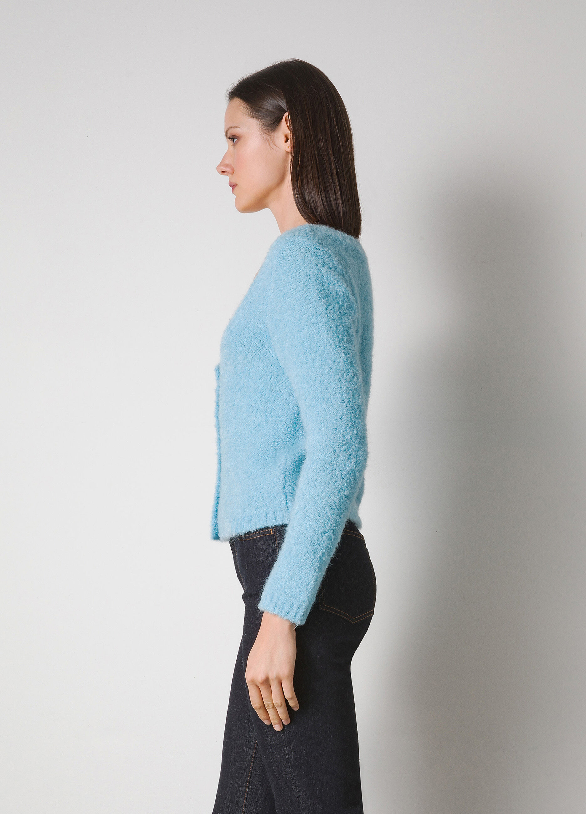 Cardigan tricot in misto lana mohair