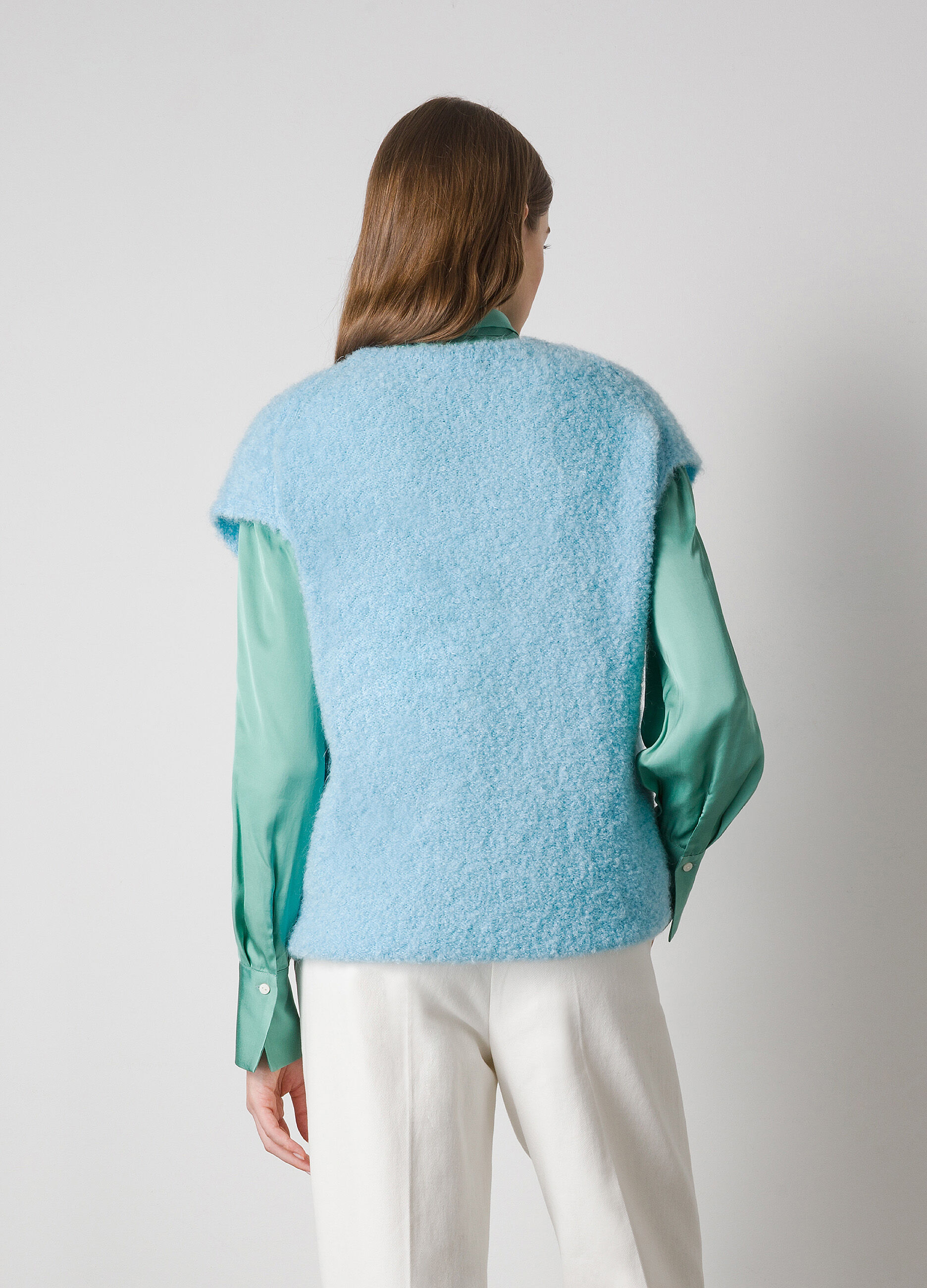 Mohair wool blend tricot waistcoat