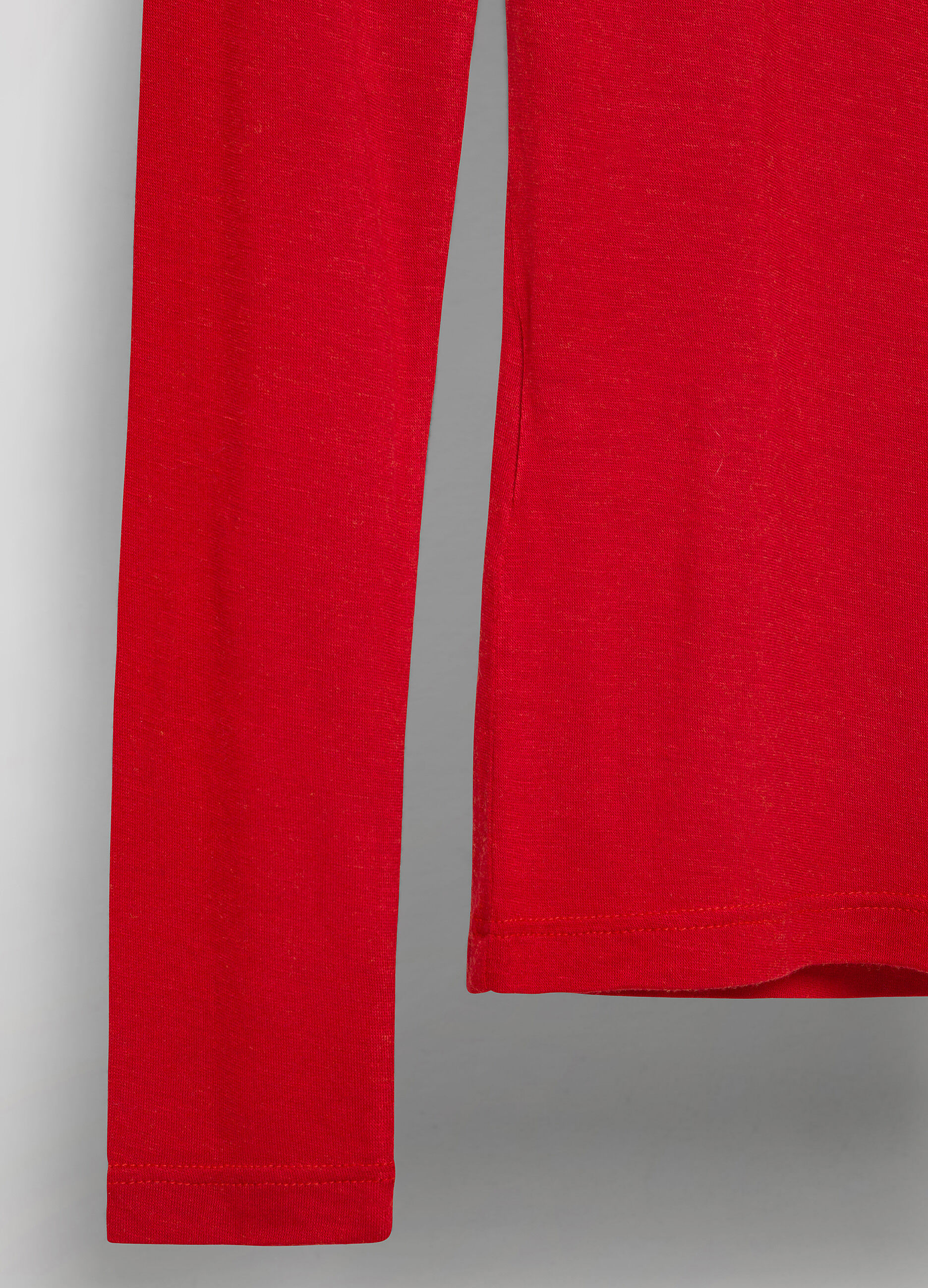 T-shirt à manches longues rouge en laine mélangée_6