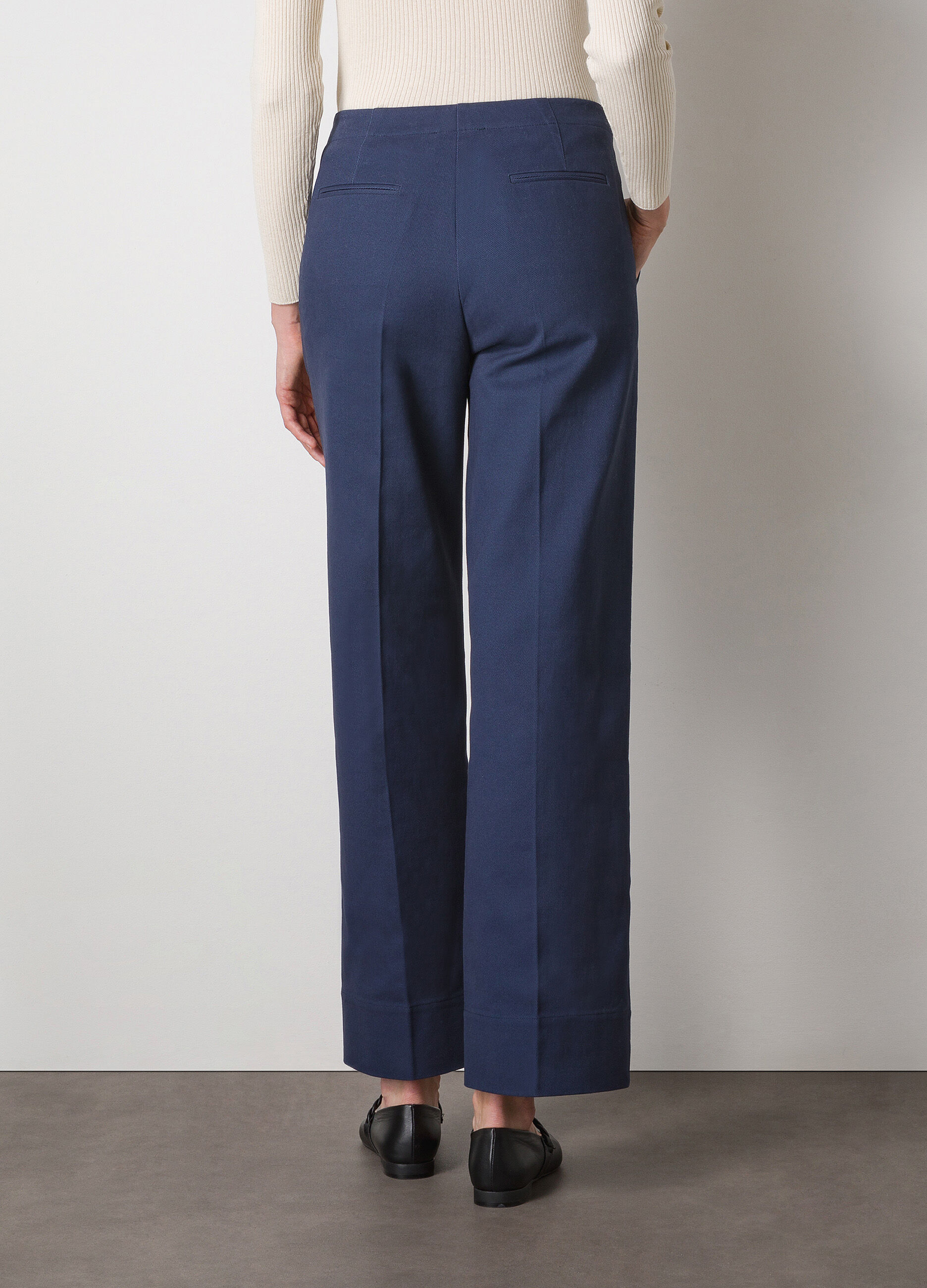 Palazzo pants in pure cotton twill