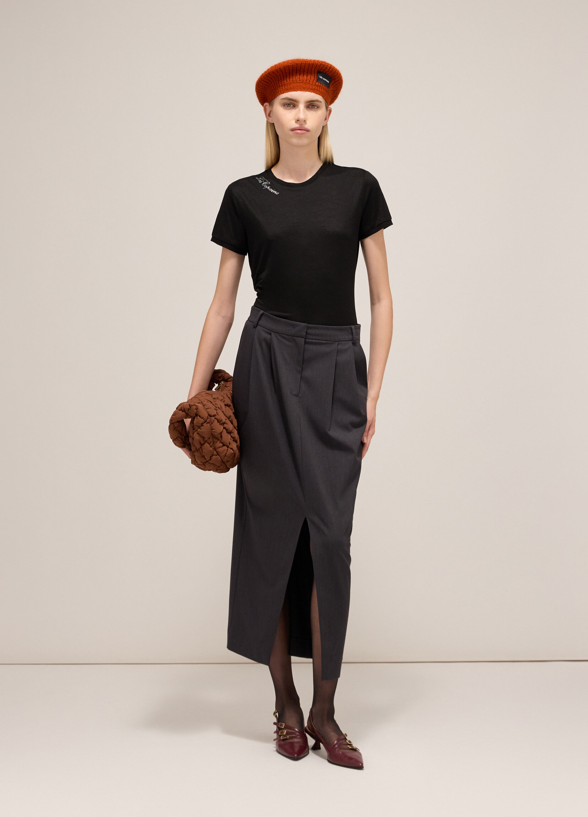 Short-sleeved T-shirt in viscose blend