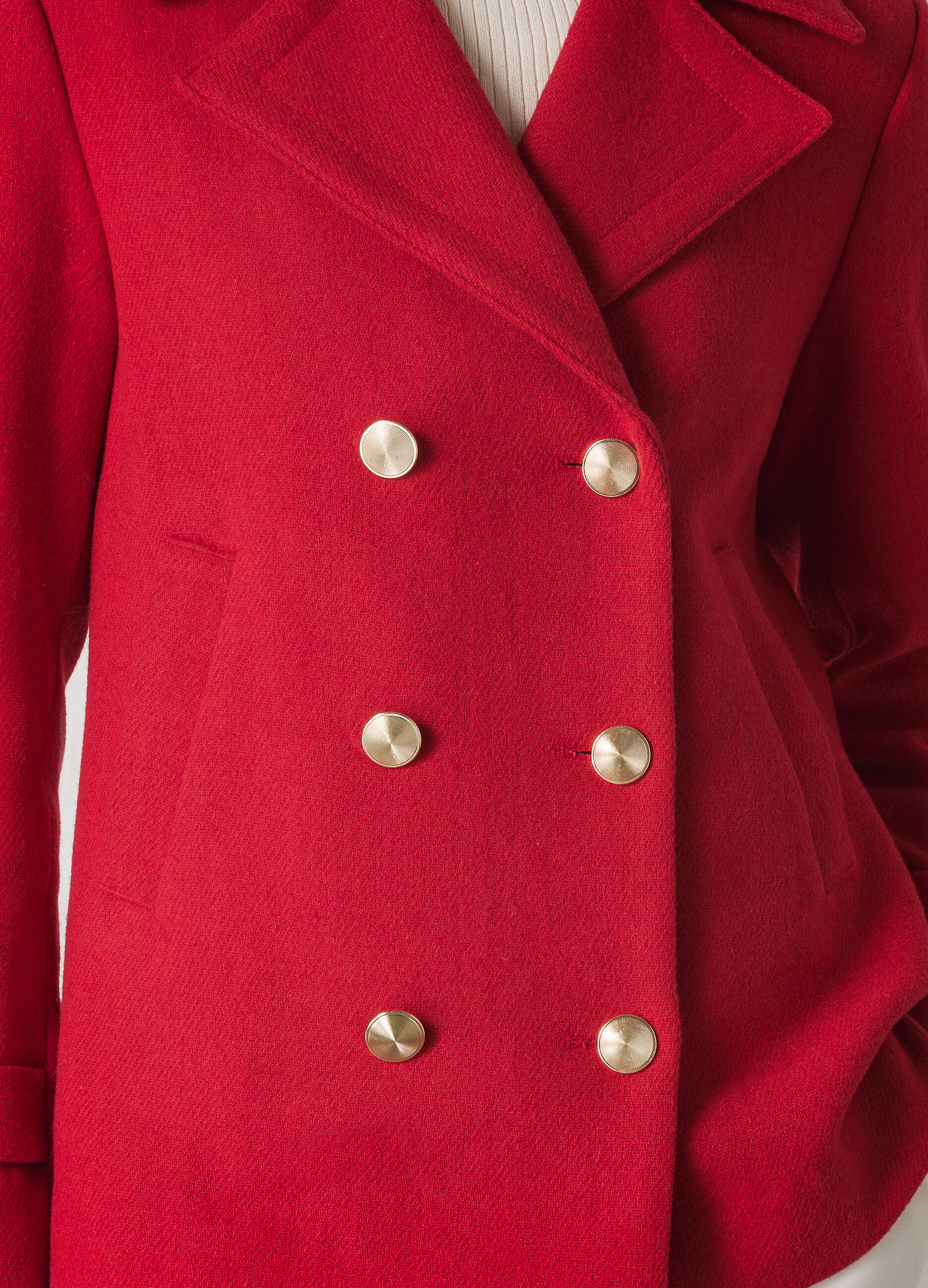Wool-blend double-breasted coat