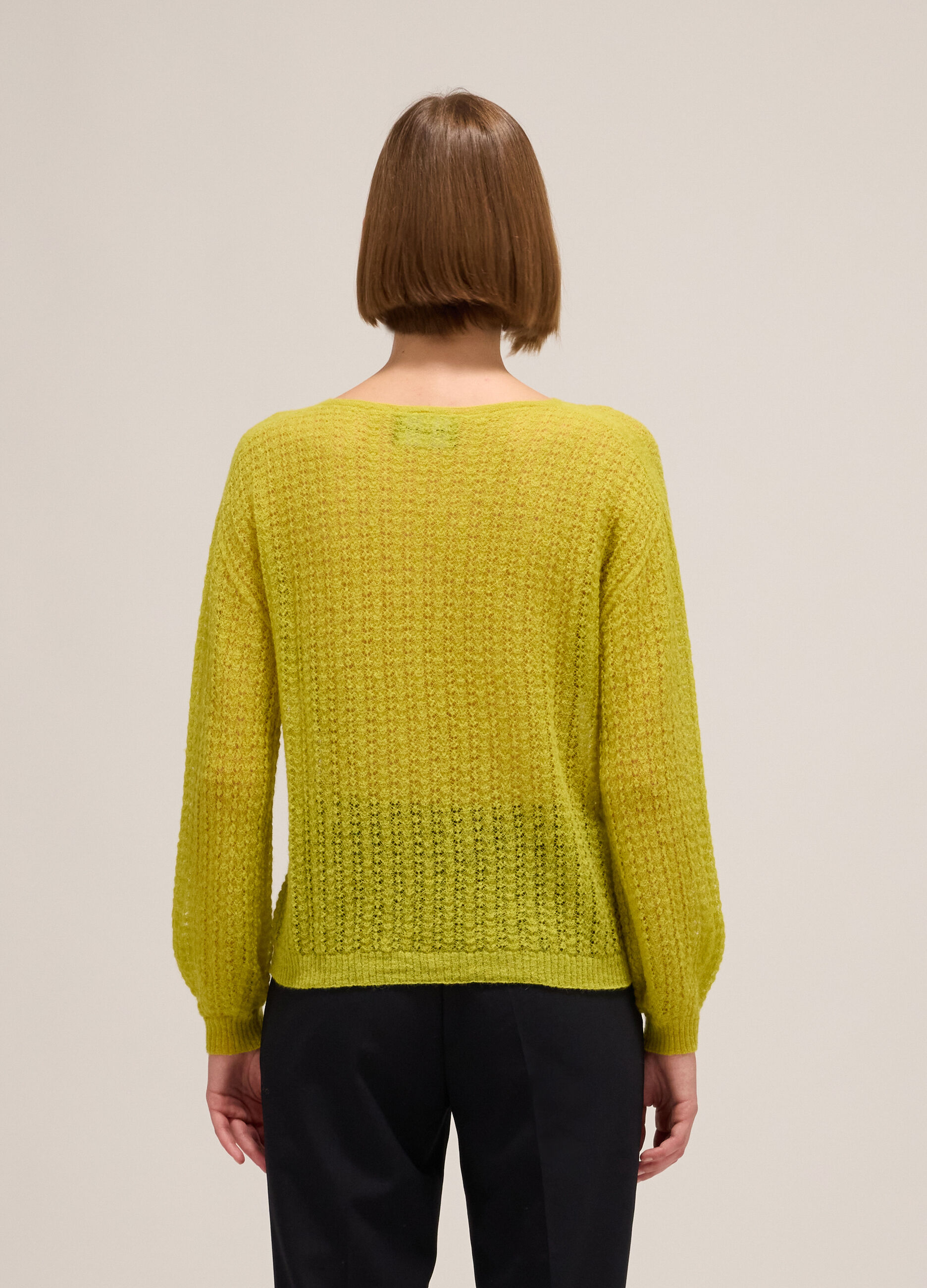 Knitted sweater with long sleeves