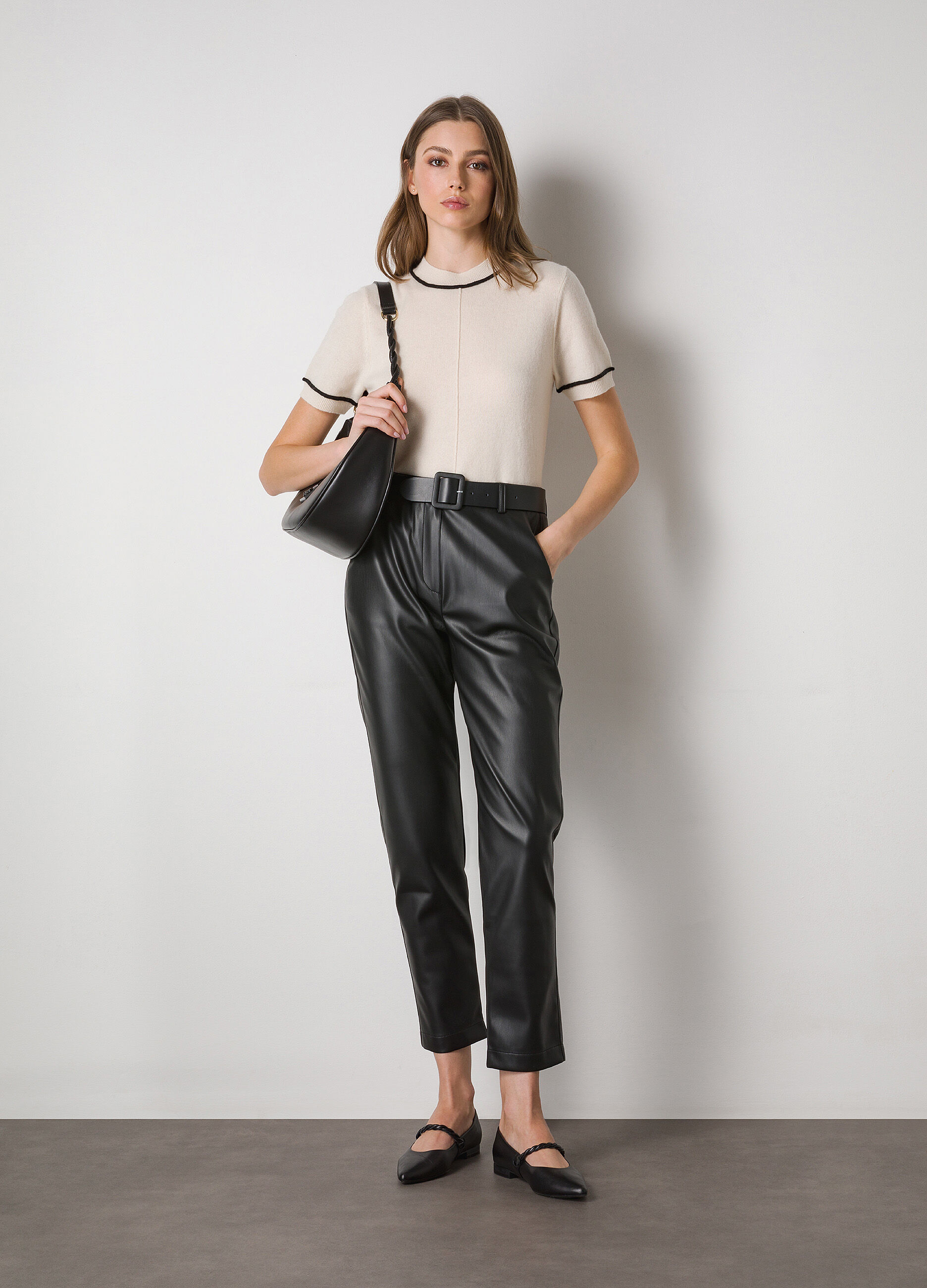Short-sleeved cashmere-blend tricot_0