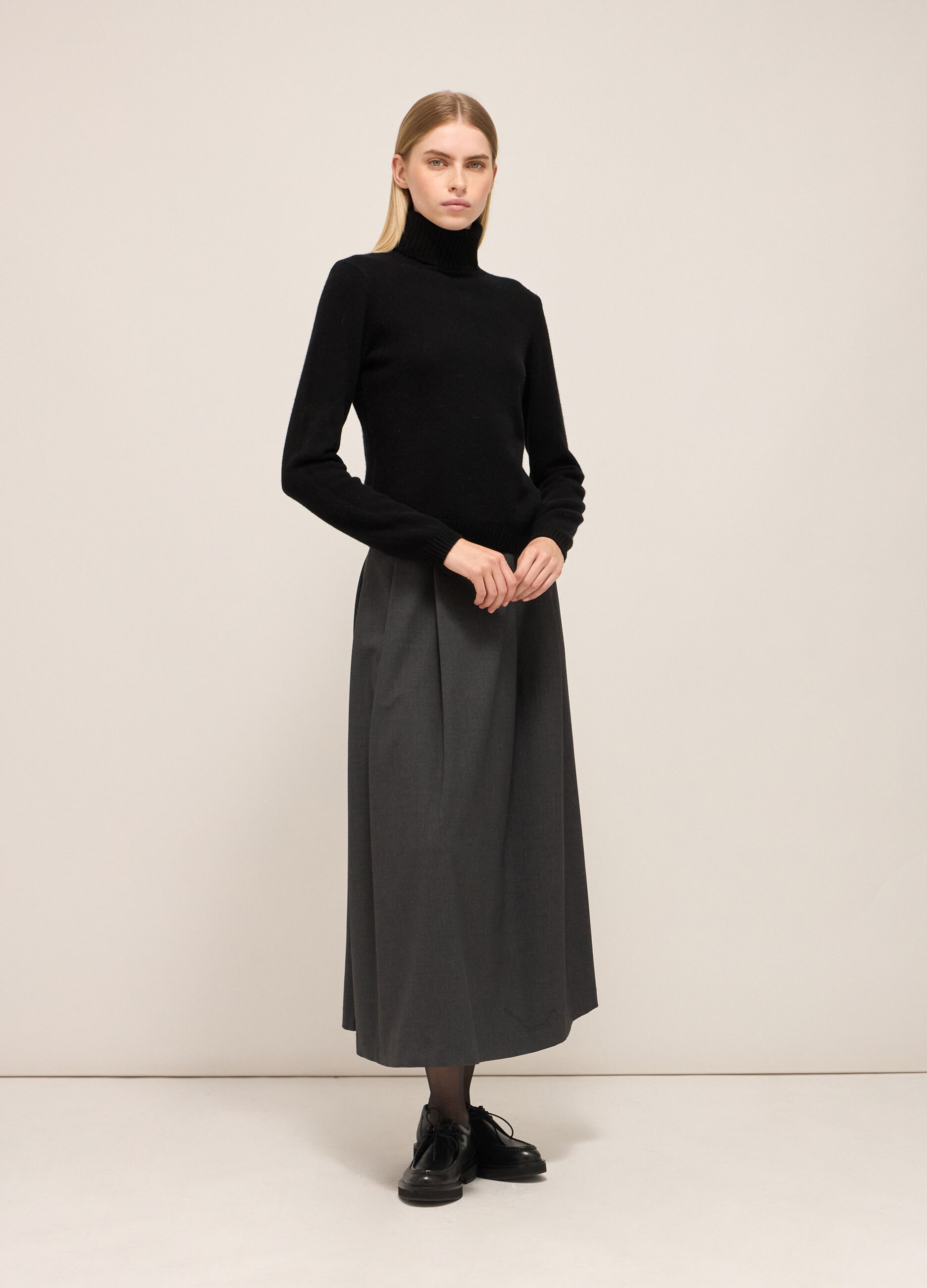 Knitted turtleneck in wool and cashmere