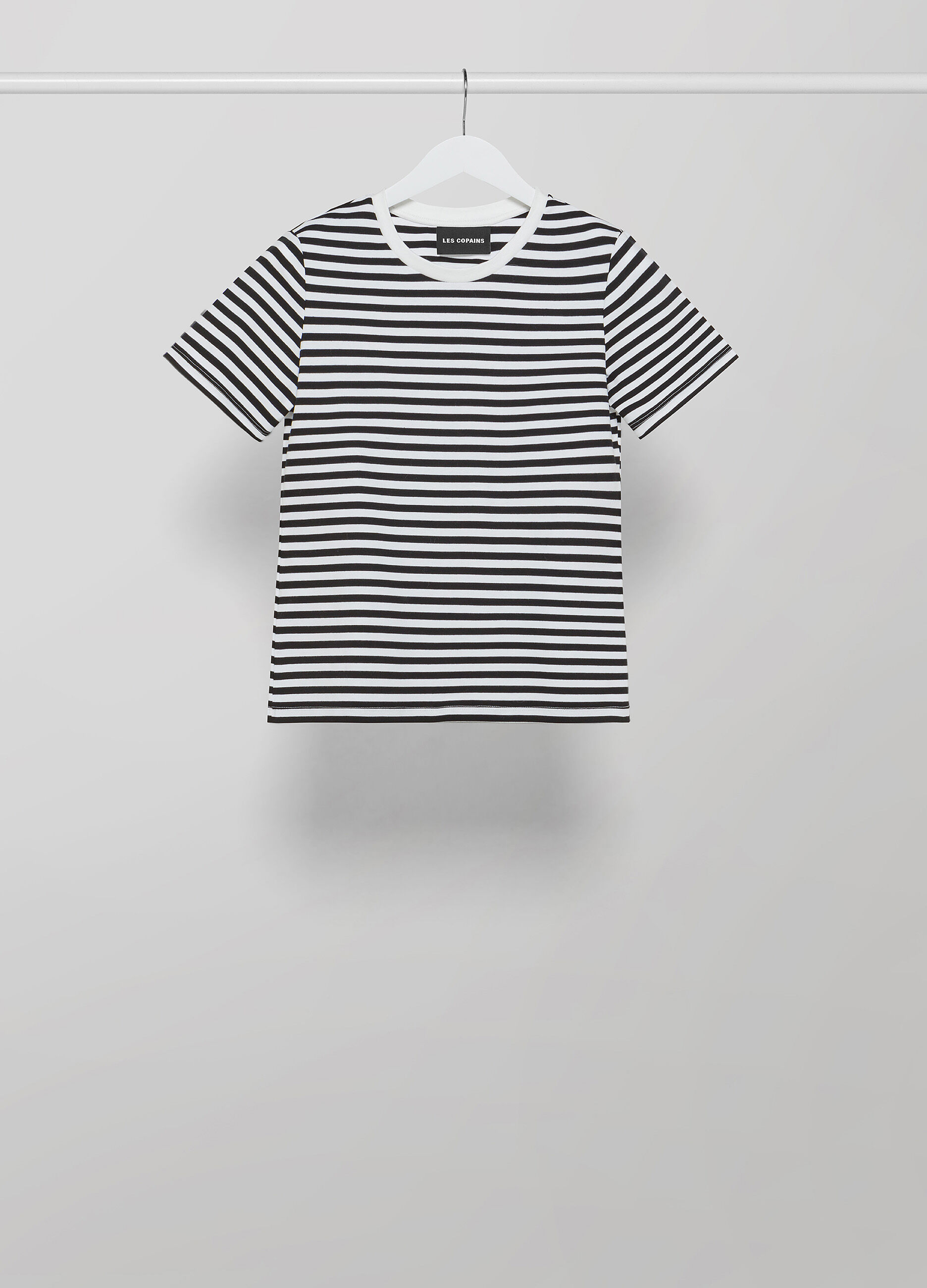 T-shirt rayé blanc et noir 100 % coton_4