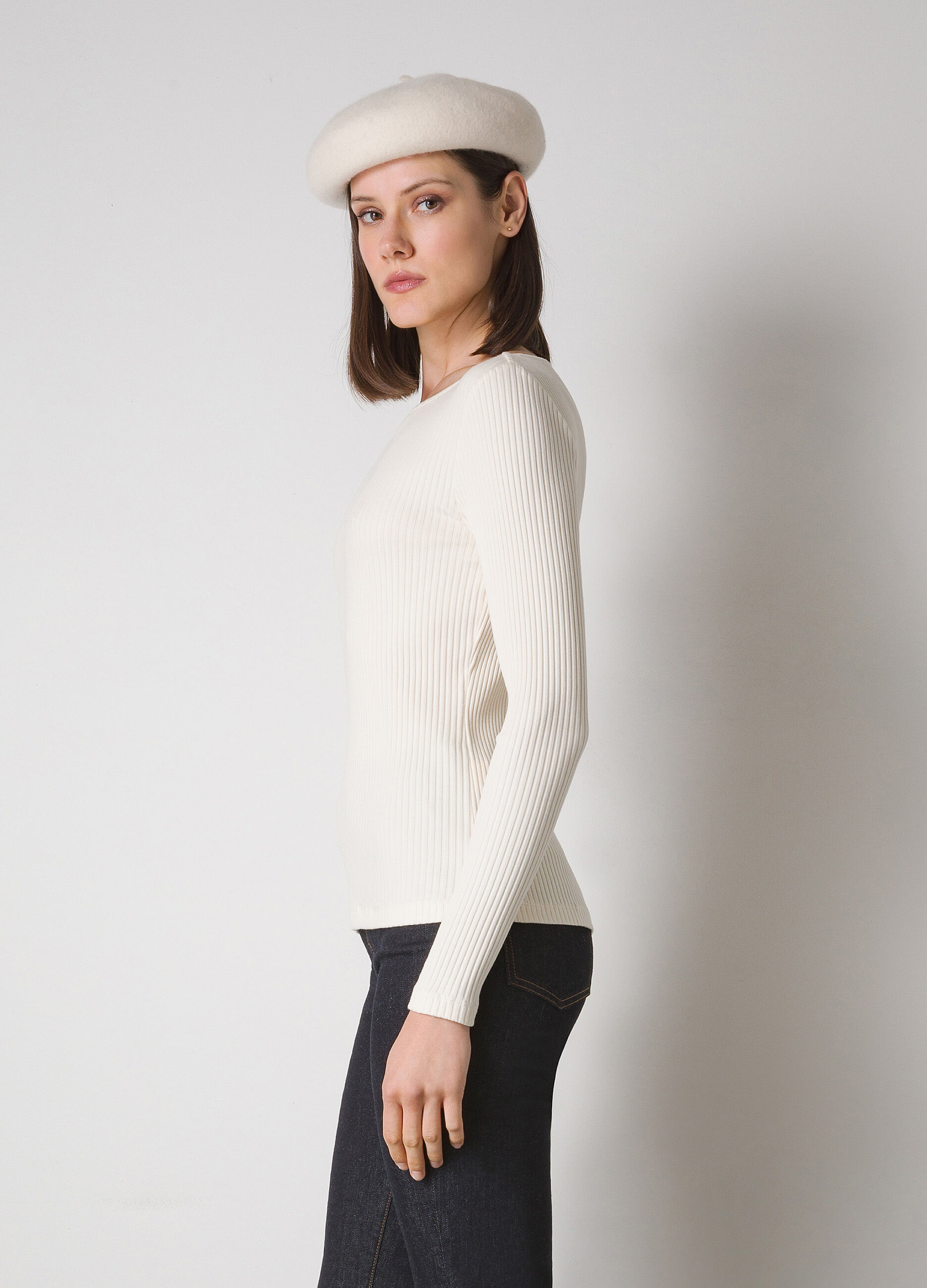 Long-sleeved T-shirt in stretch cotton_3