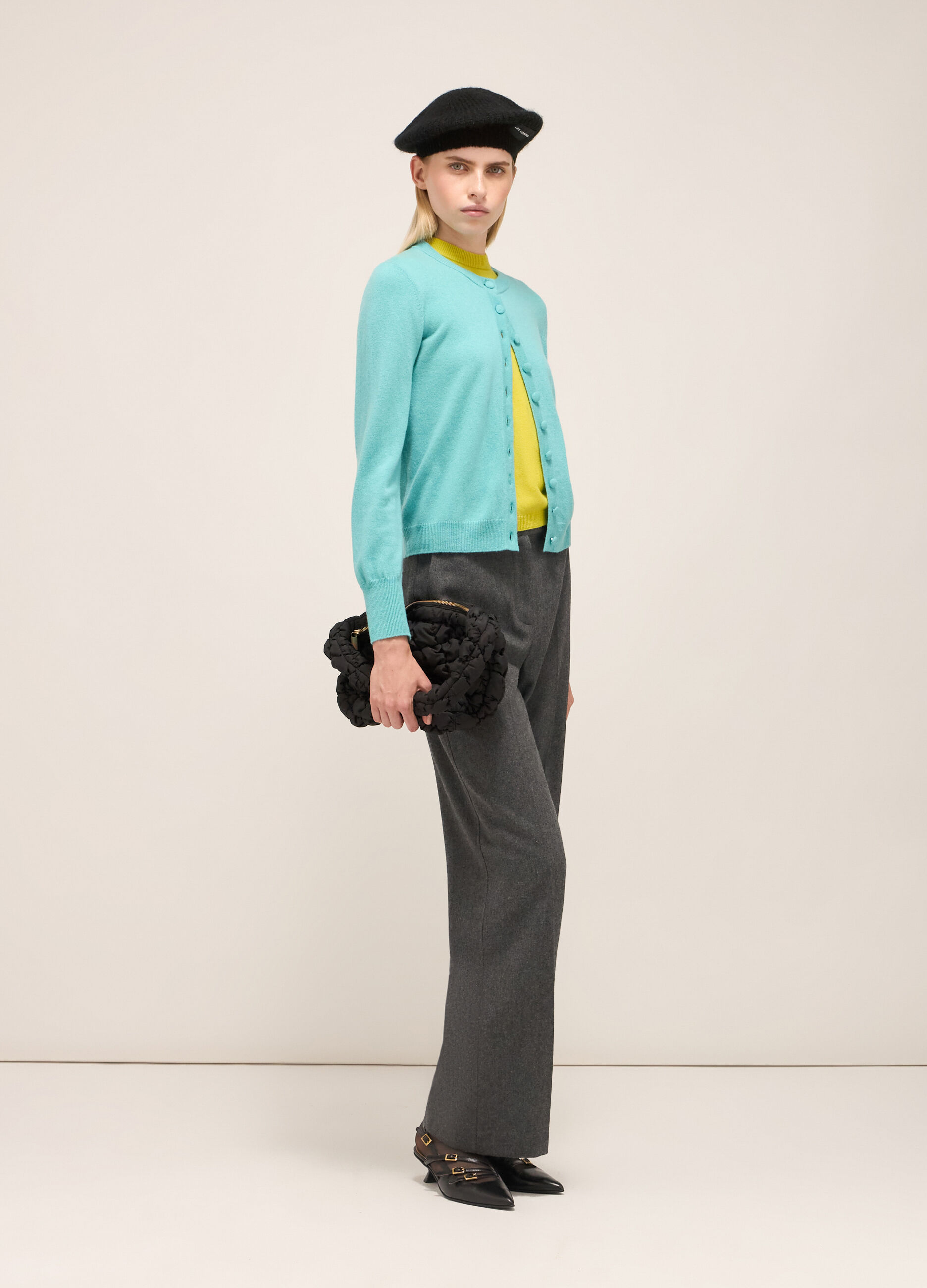 Straight-leg trousers in wool blend