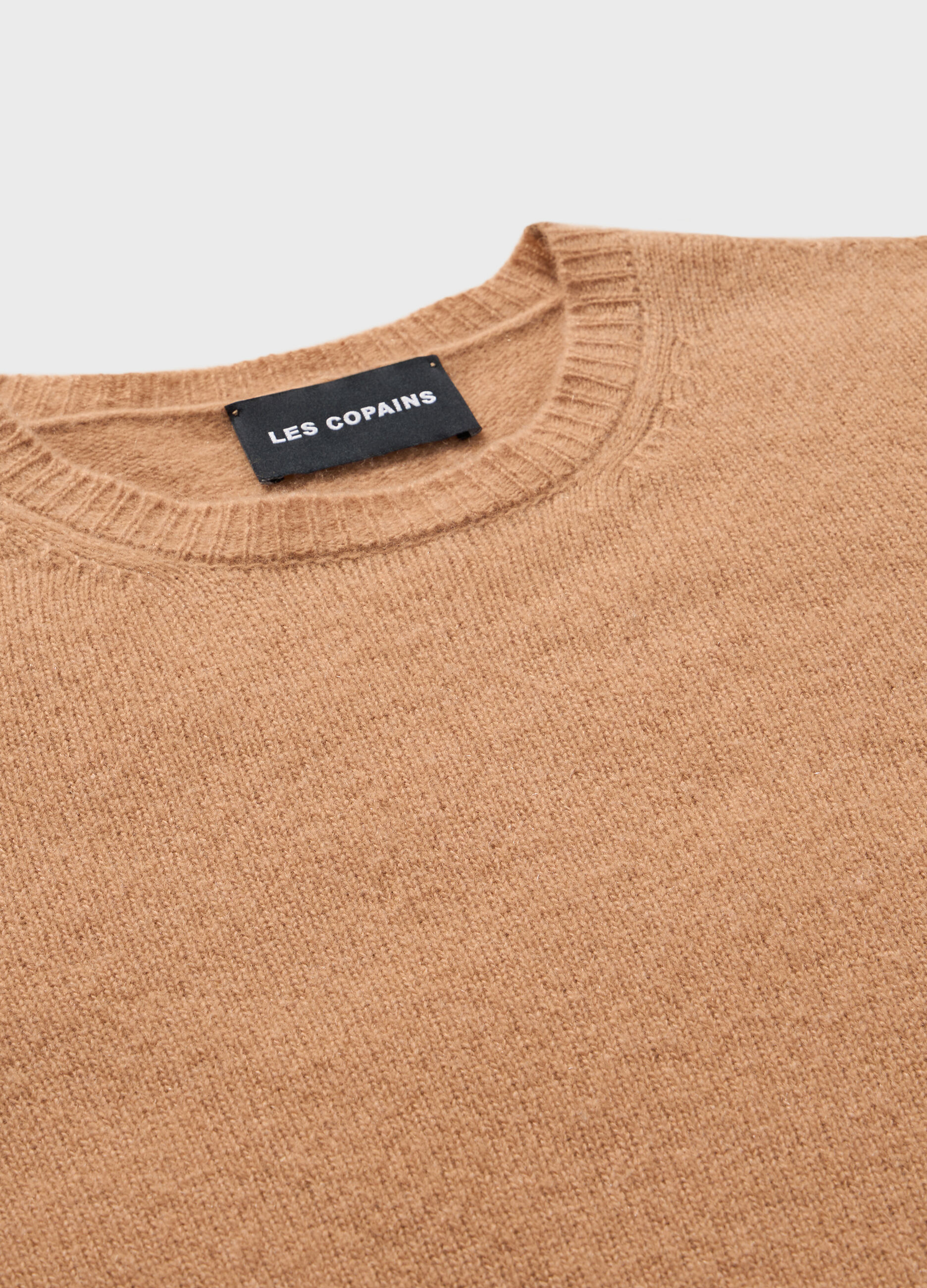 Crew-neck sweater in merino wool and cashmere