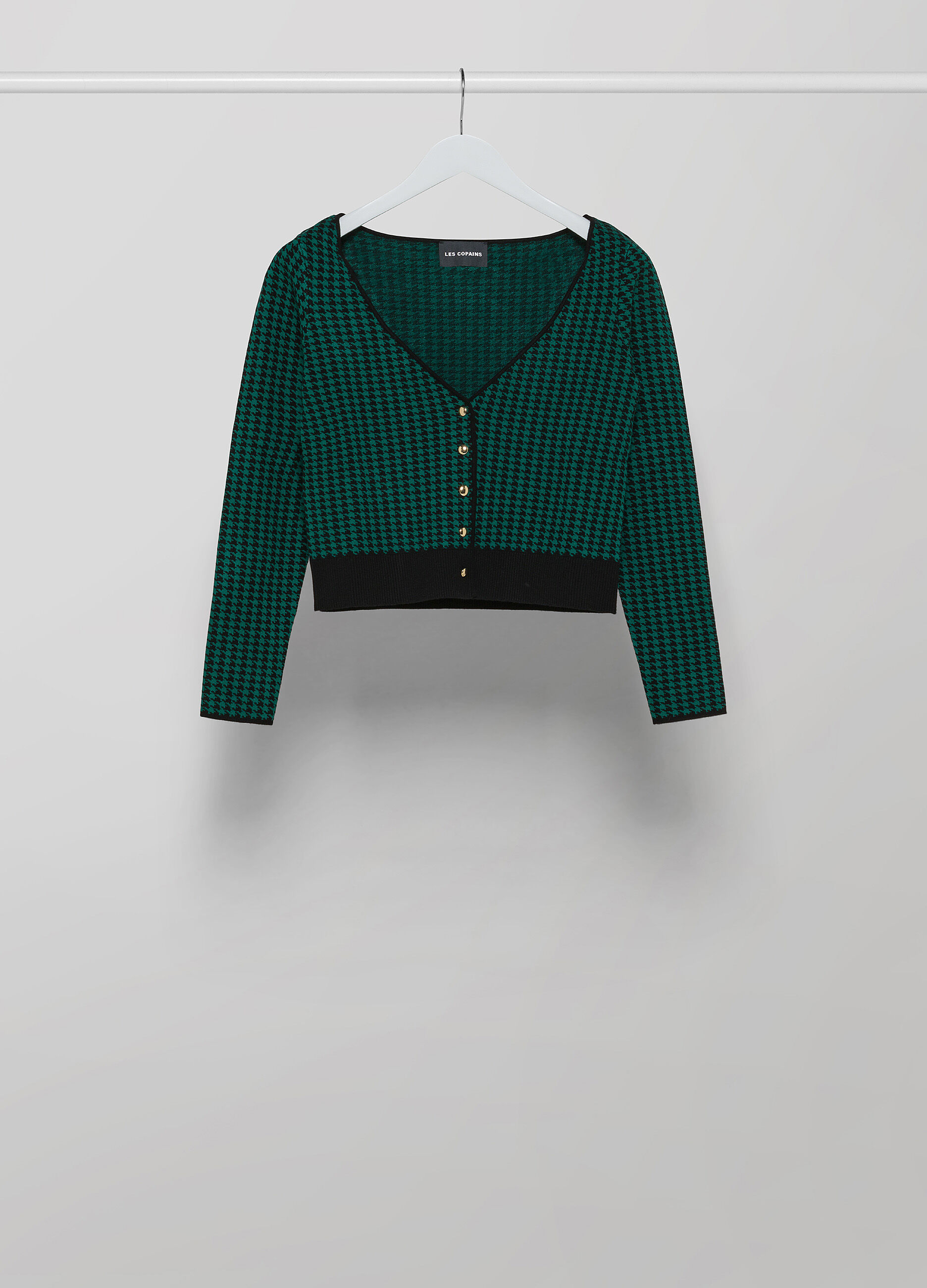Jacquard houndstooth cardigan_4