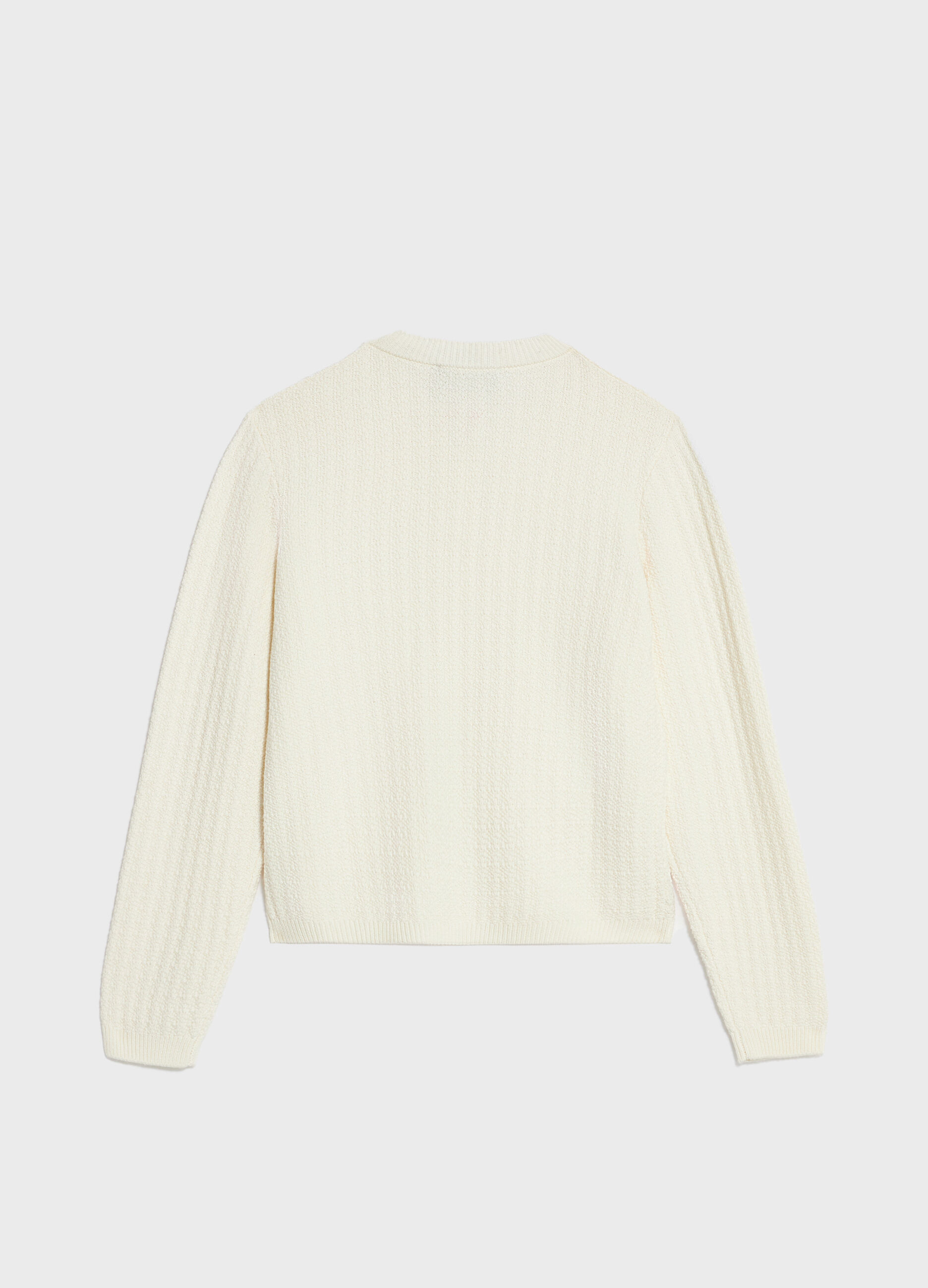 Bouclé-effect knitted cardigan
