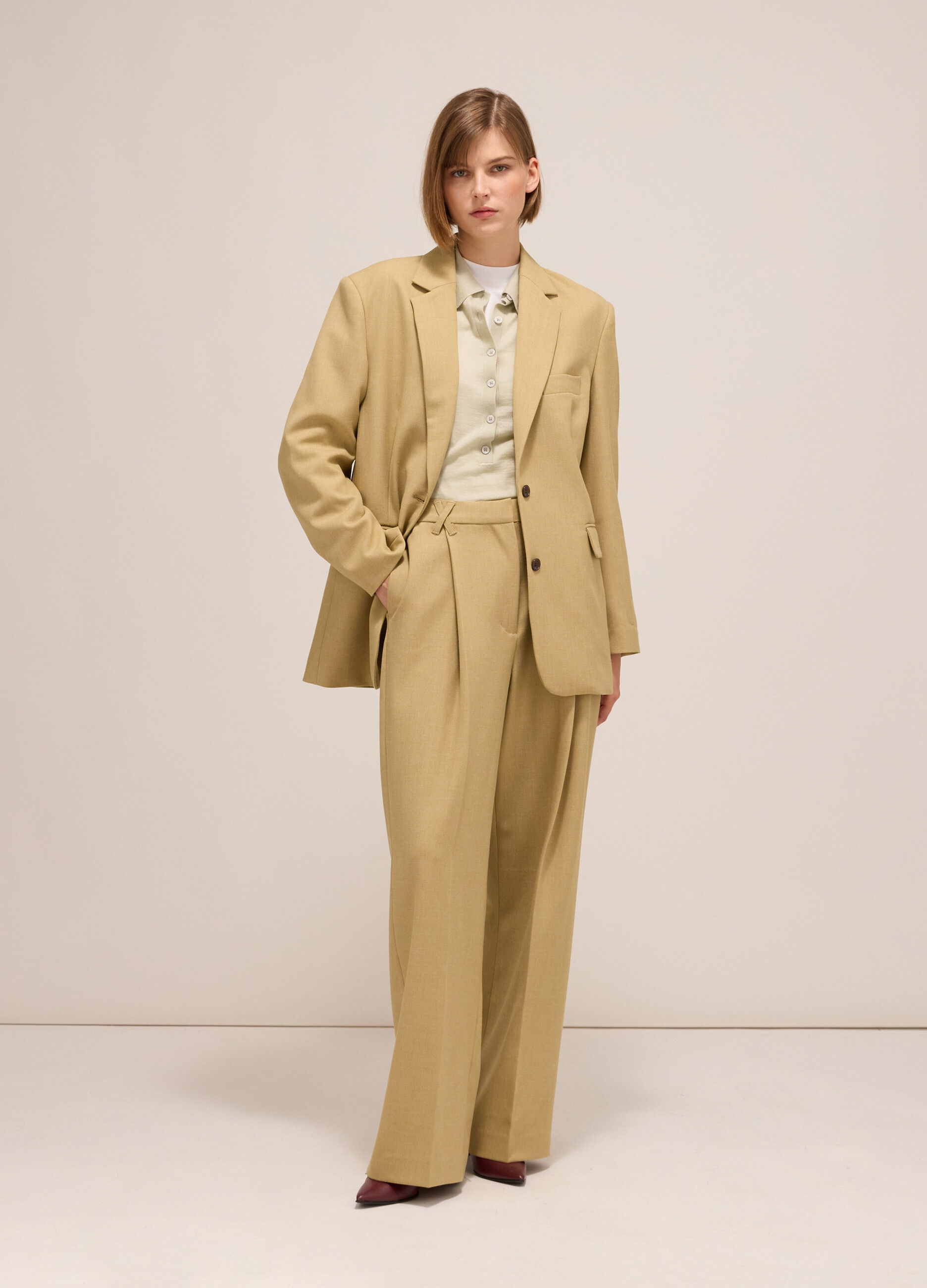 Palazzo trousers with darts