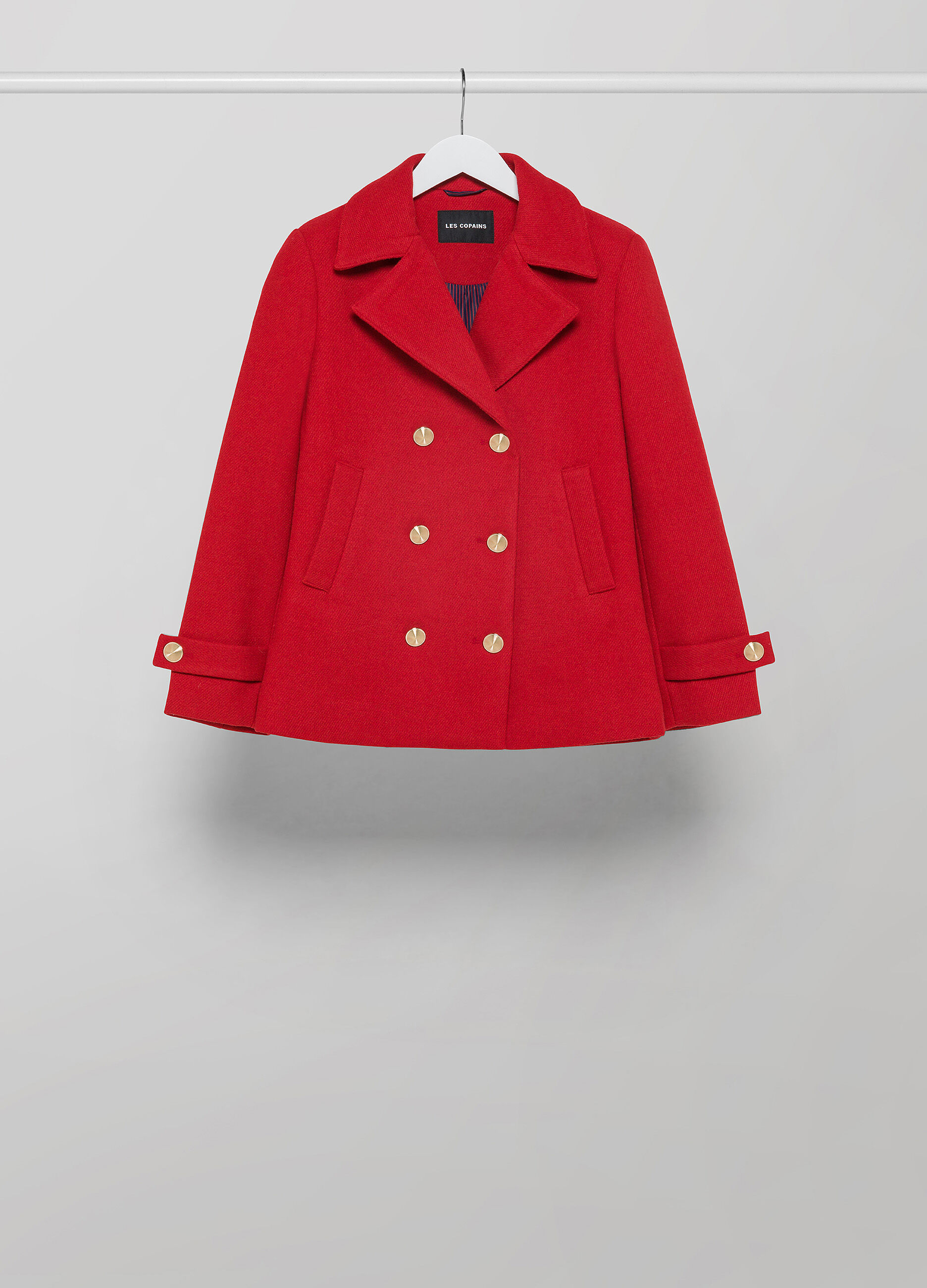 Wool-blend double-breasted coat