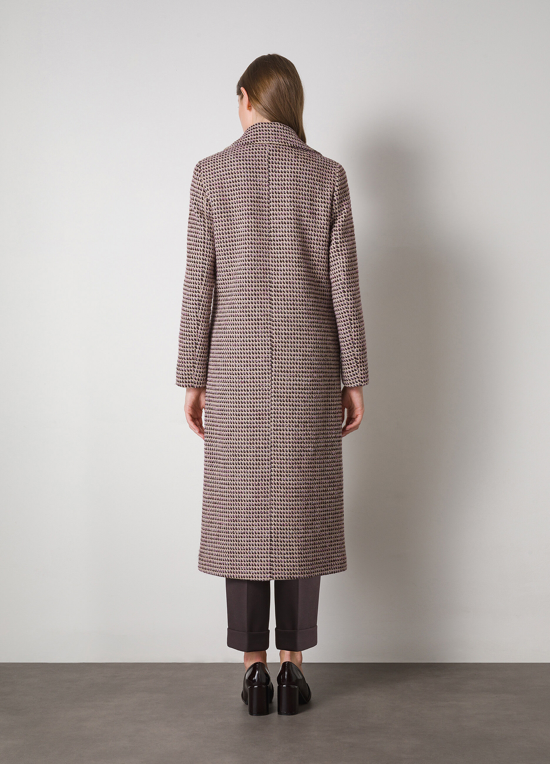 Wool-blend long coat