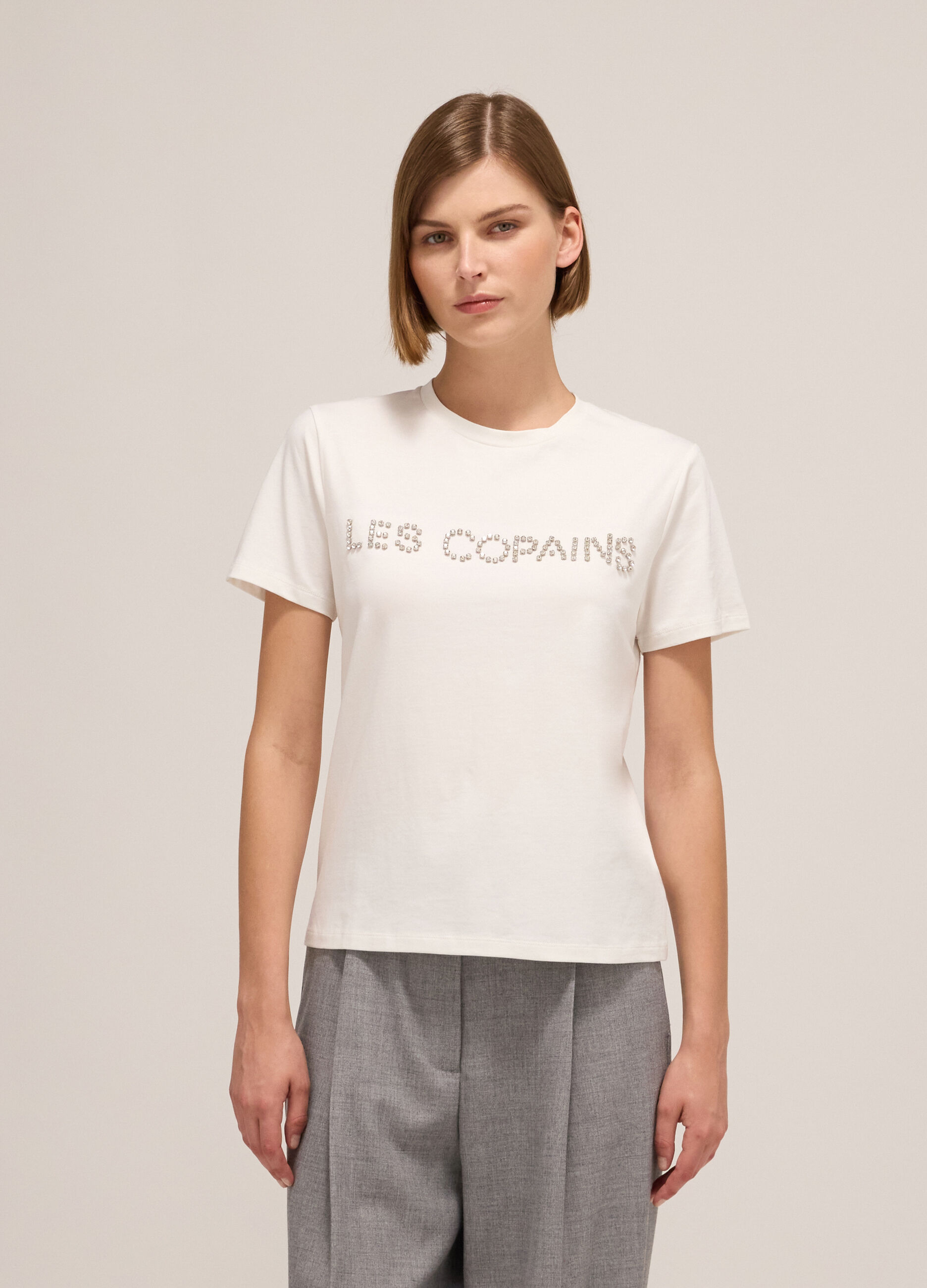 T-shirt à manches courtes avec strass