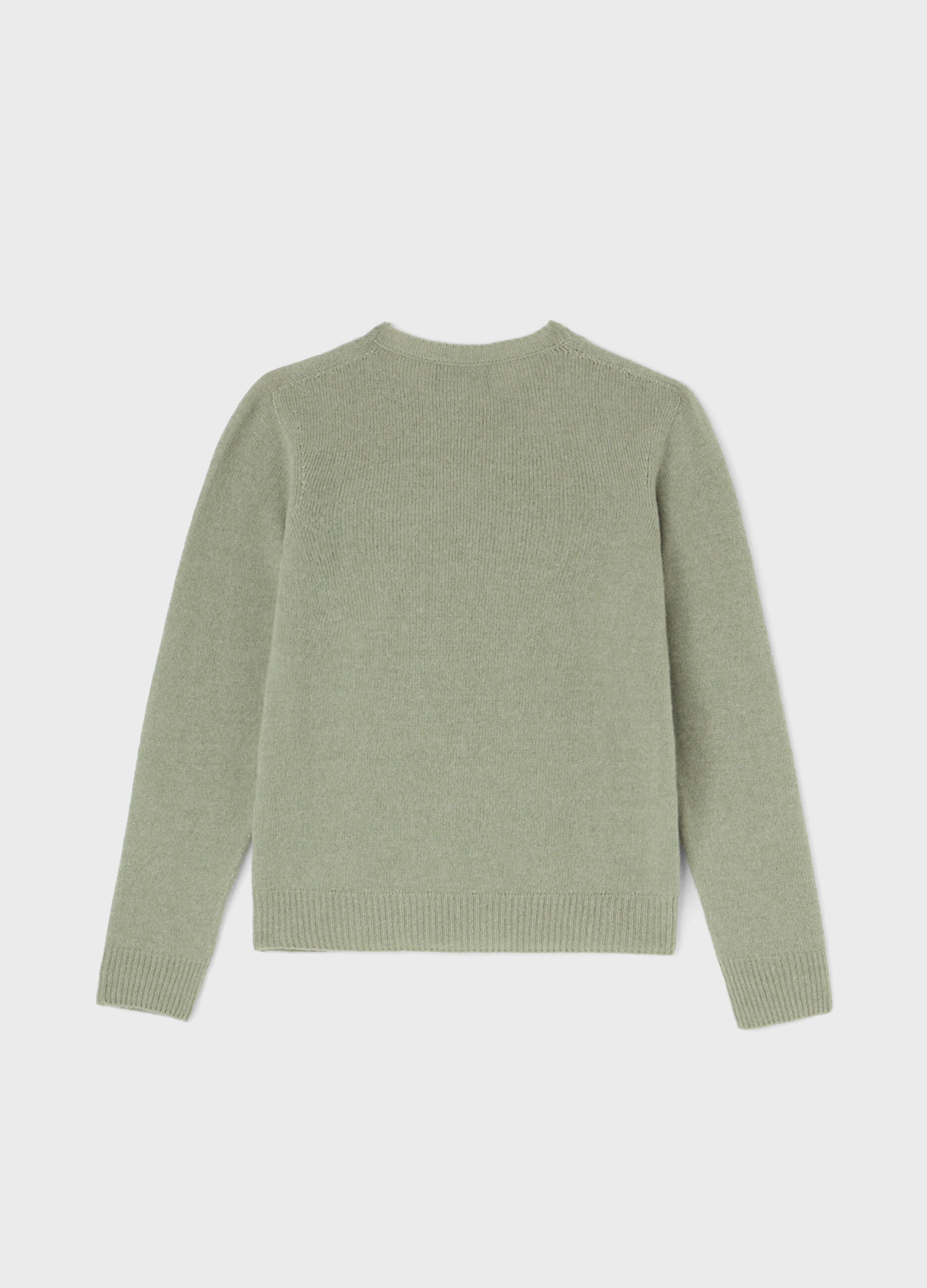 Crew-neck sweater in merino wool and cashmere