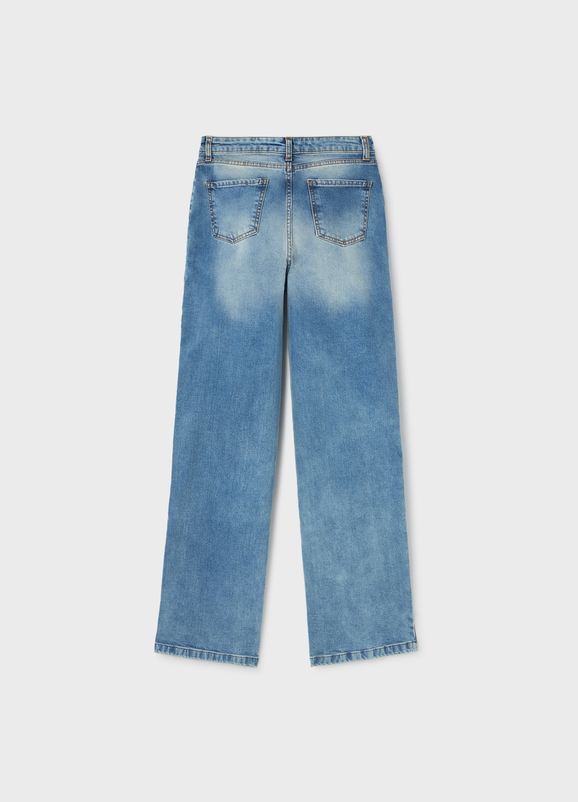 5-Pocket jeans in bleached stretch cotton