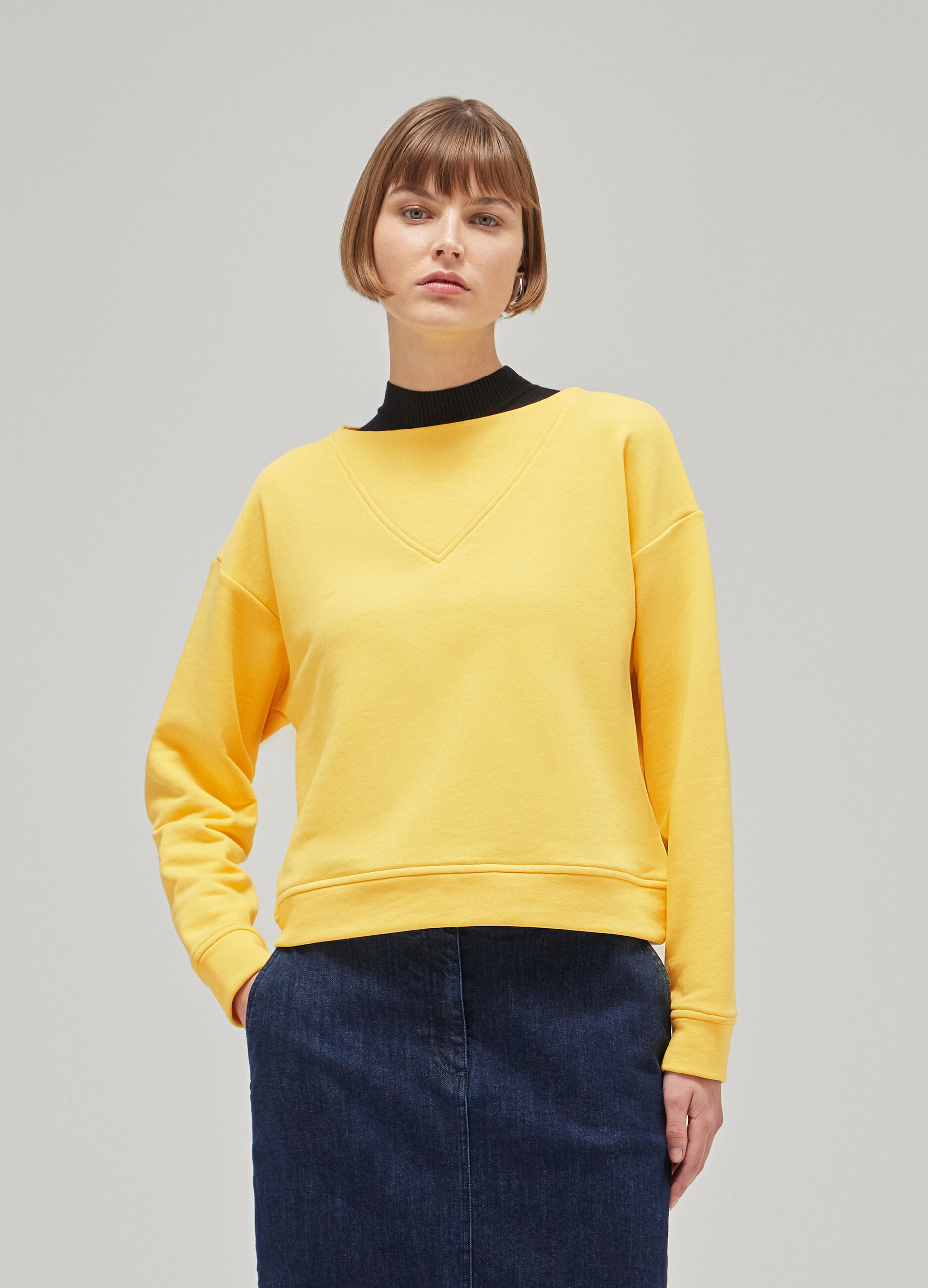 Yellow pure cotton sweatshirt_1