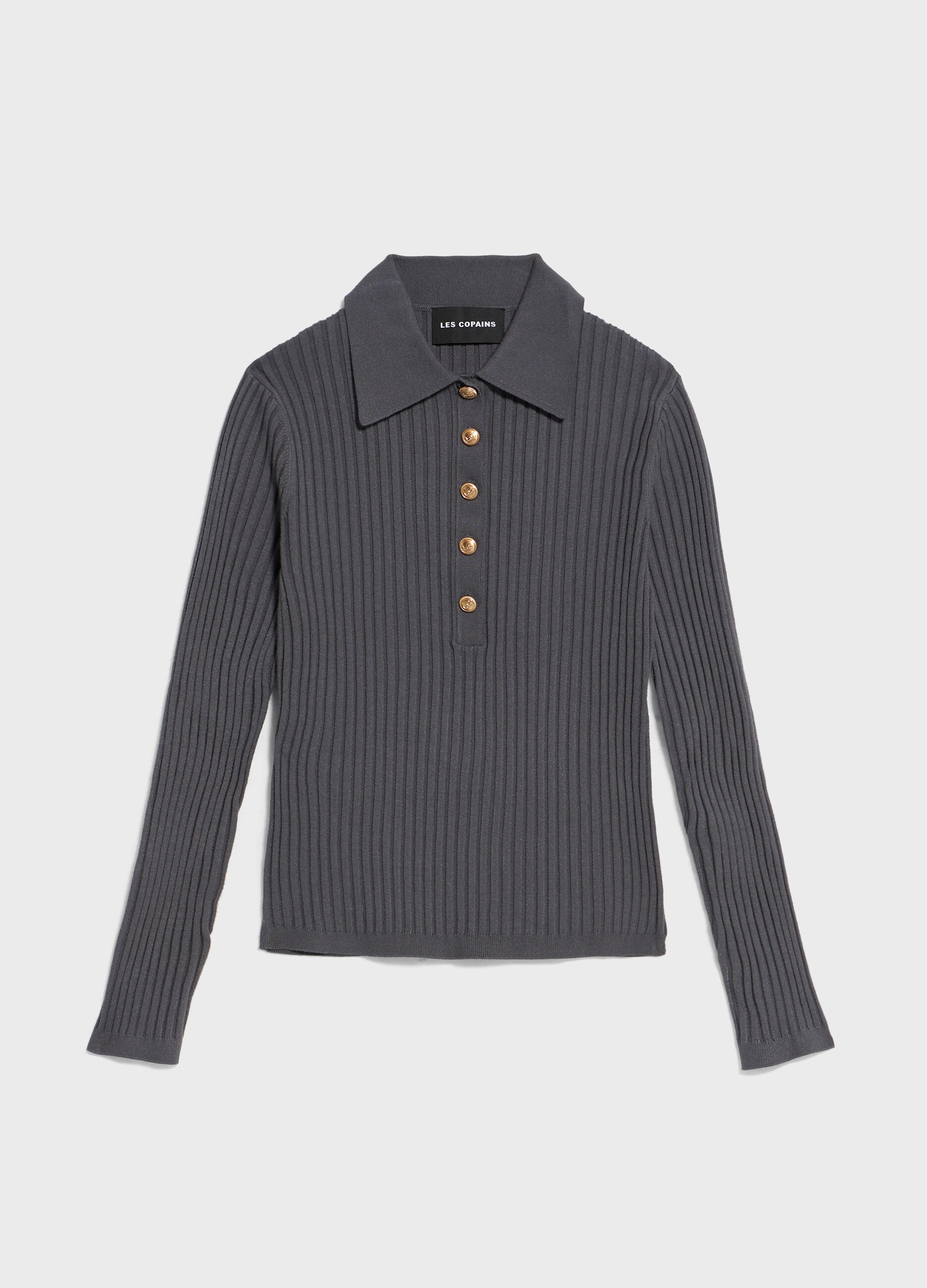 Polo shirt in ribbed viscose