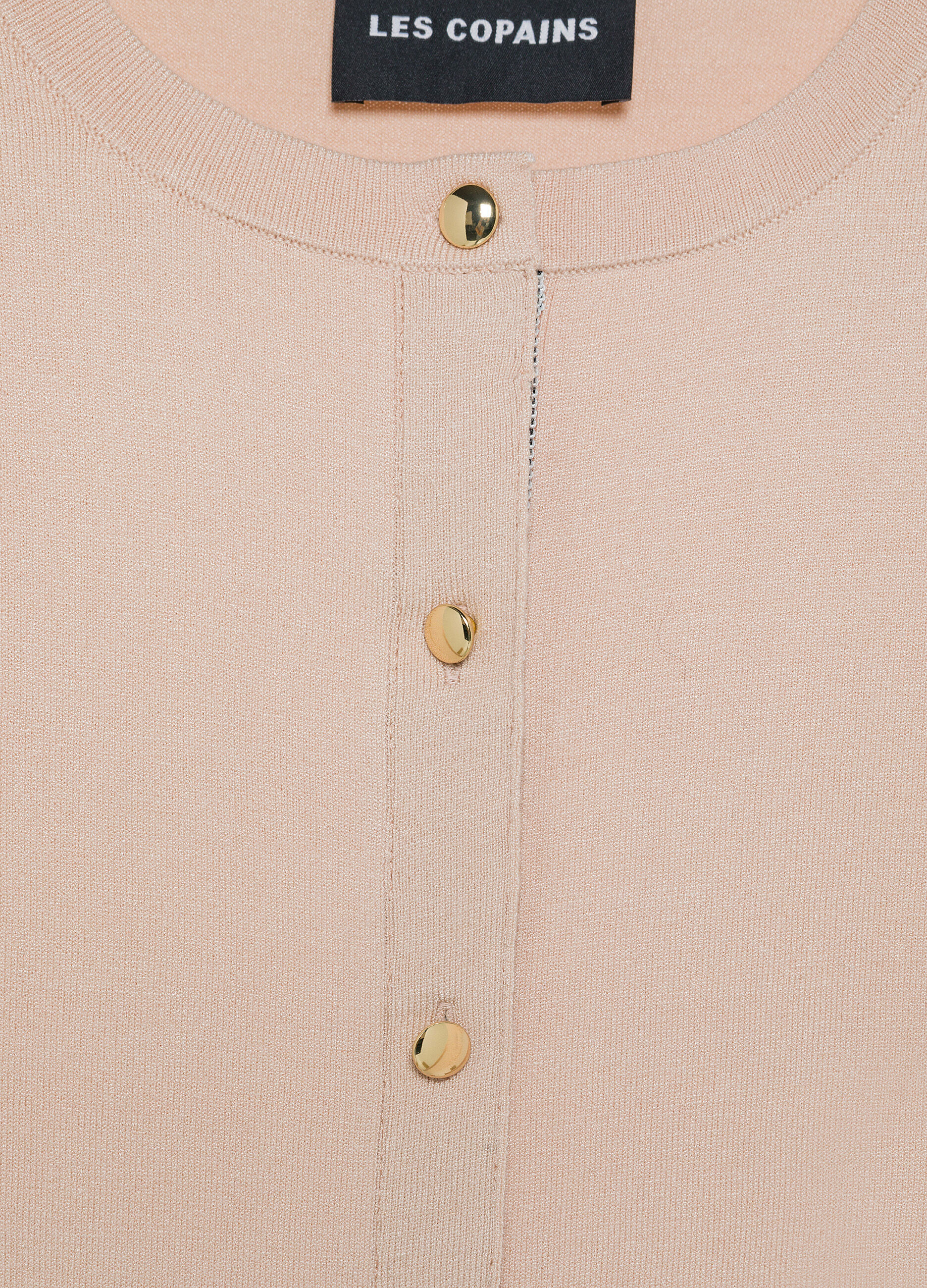 Round-neck tricot cardigan