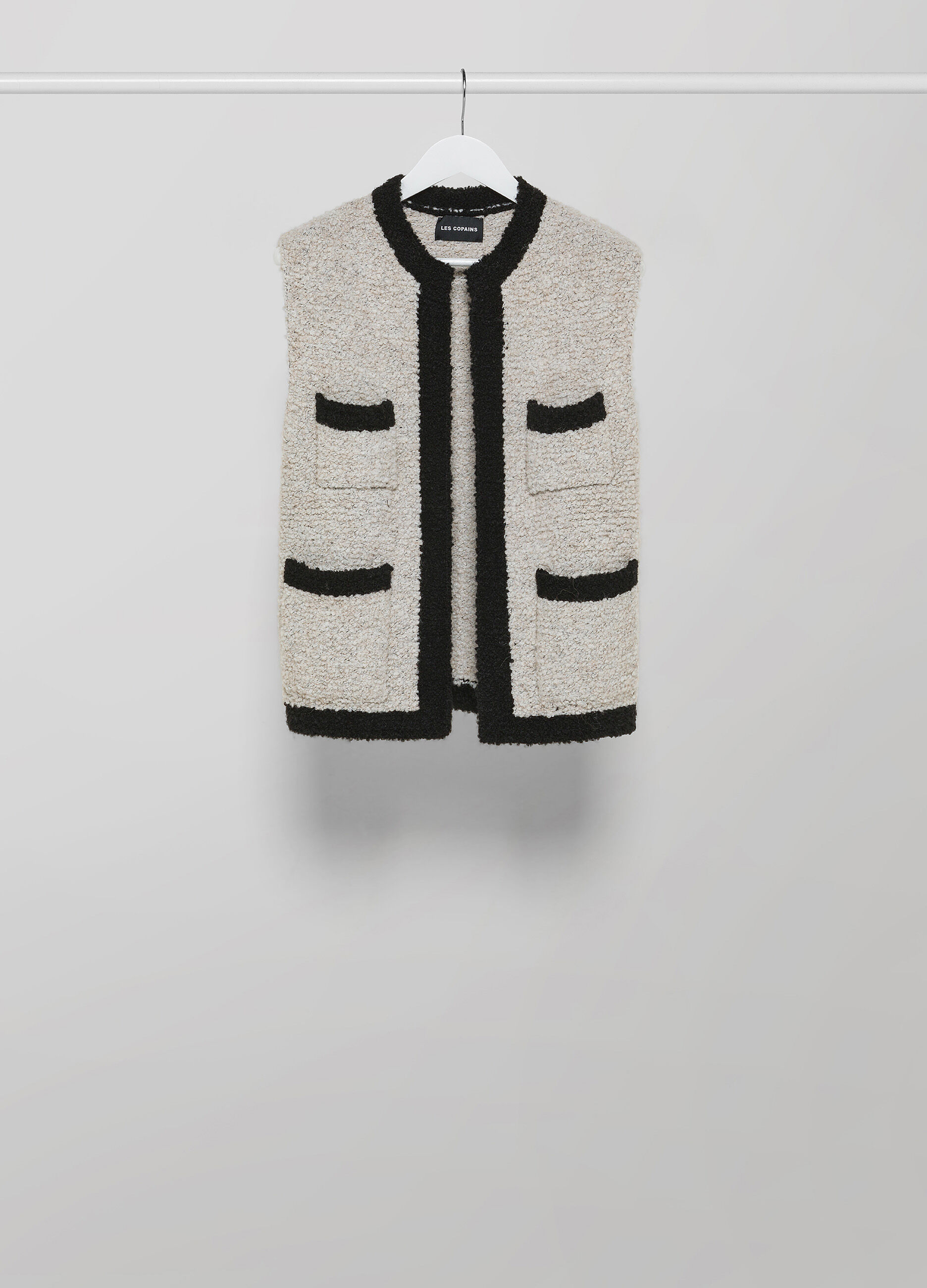 Loop stitch tricot gilet with alpaca wool_4