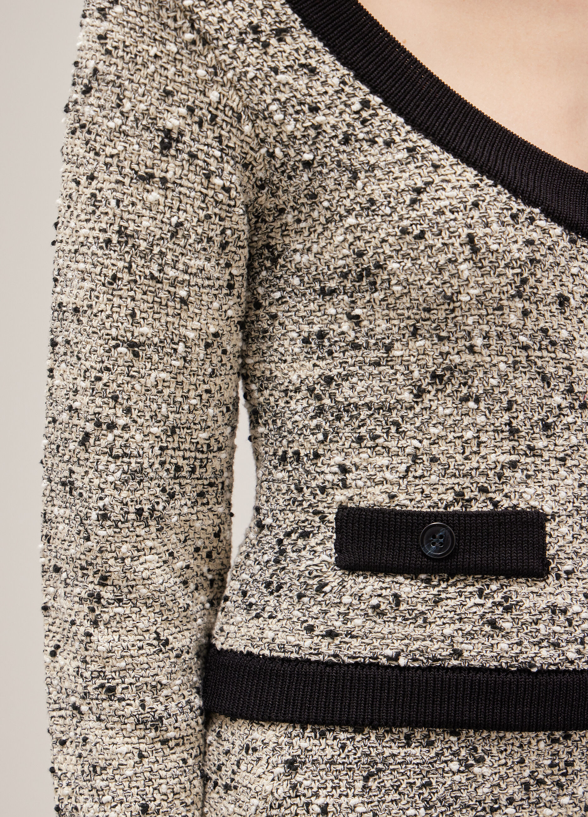 Tricot cardigan with bouclé effect_3