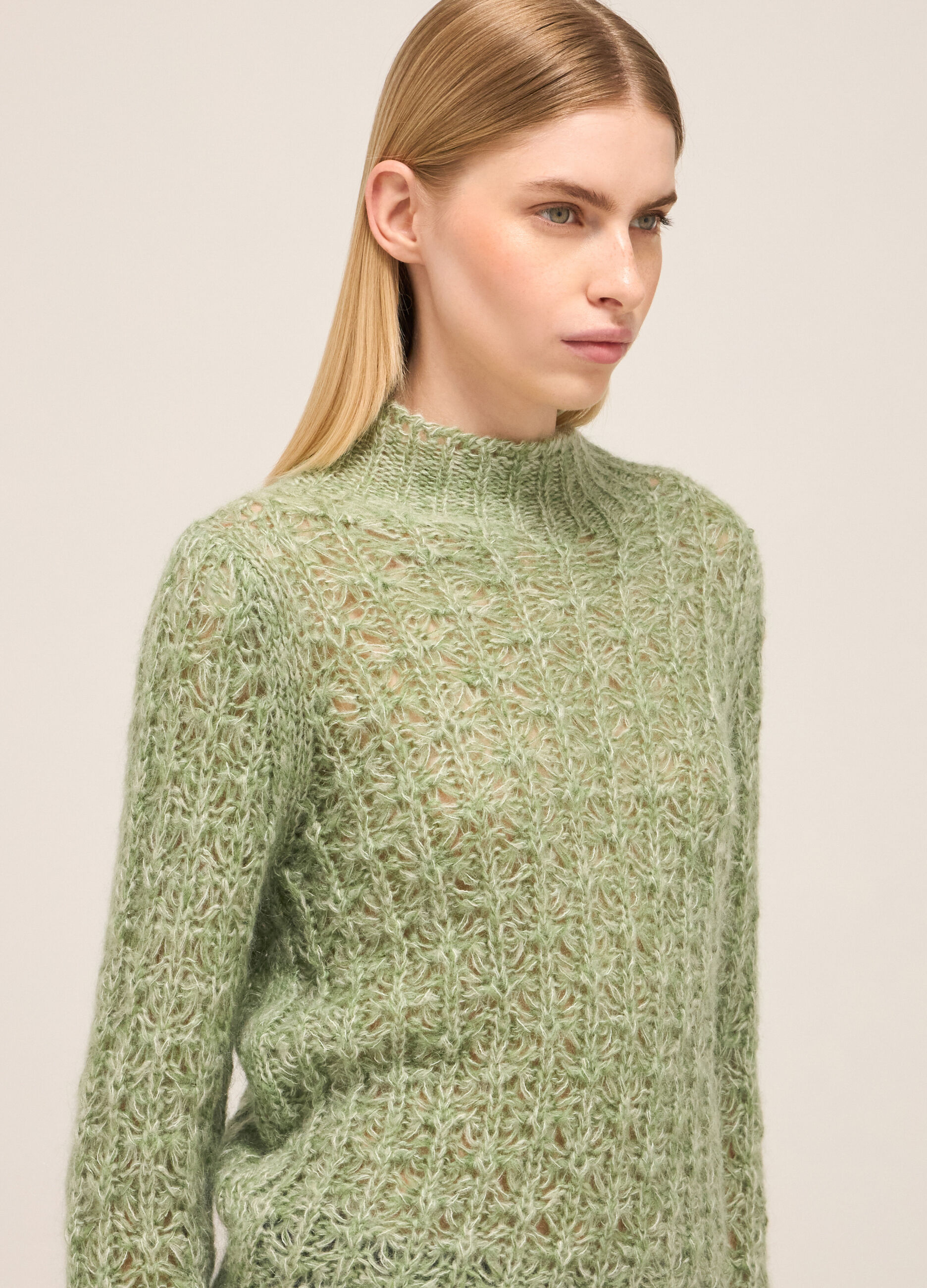 Gros pull en mohair mélangé