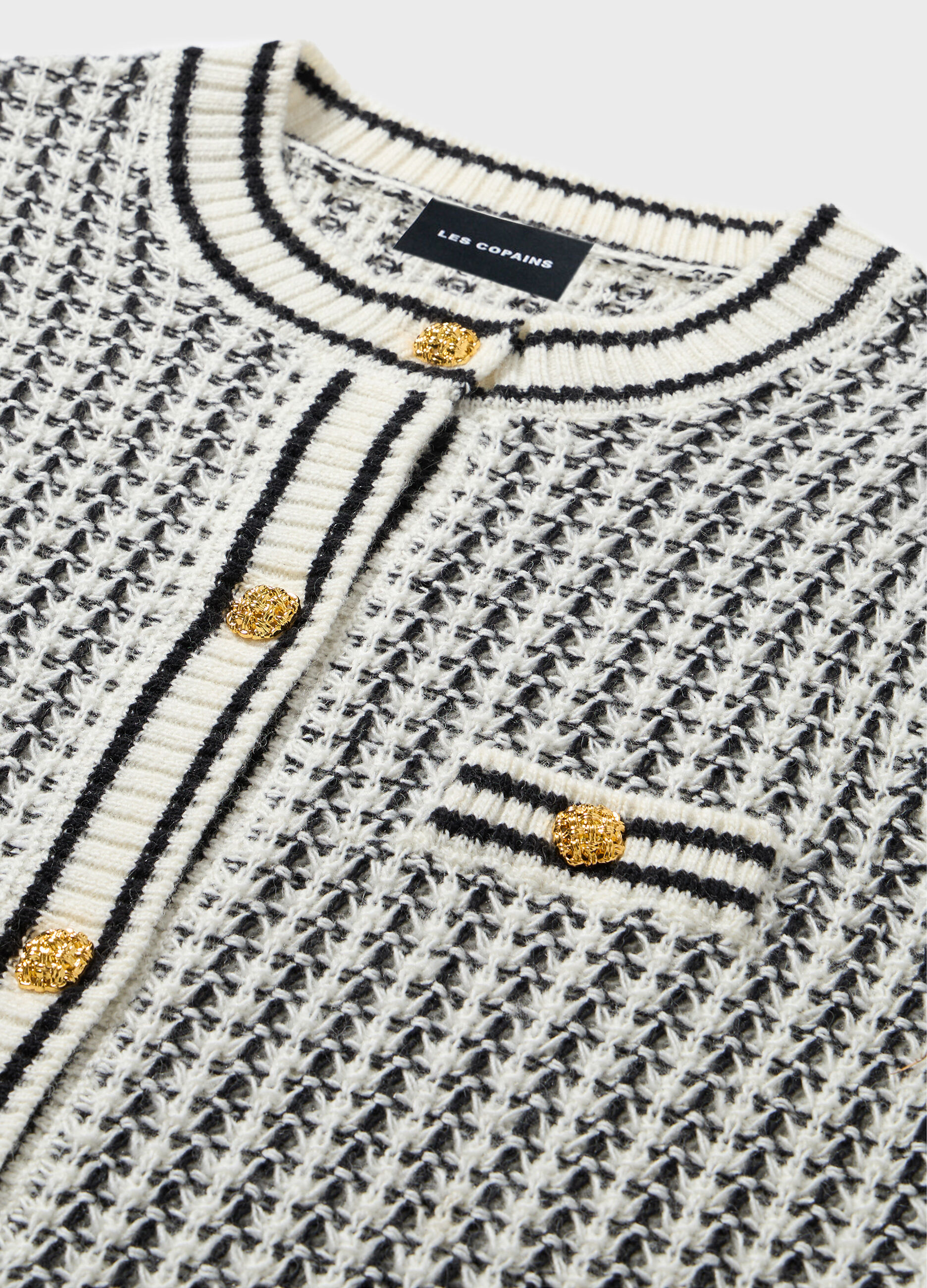 Two-tone knitted cardigan