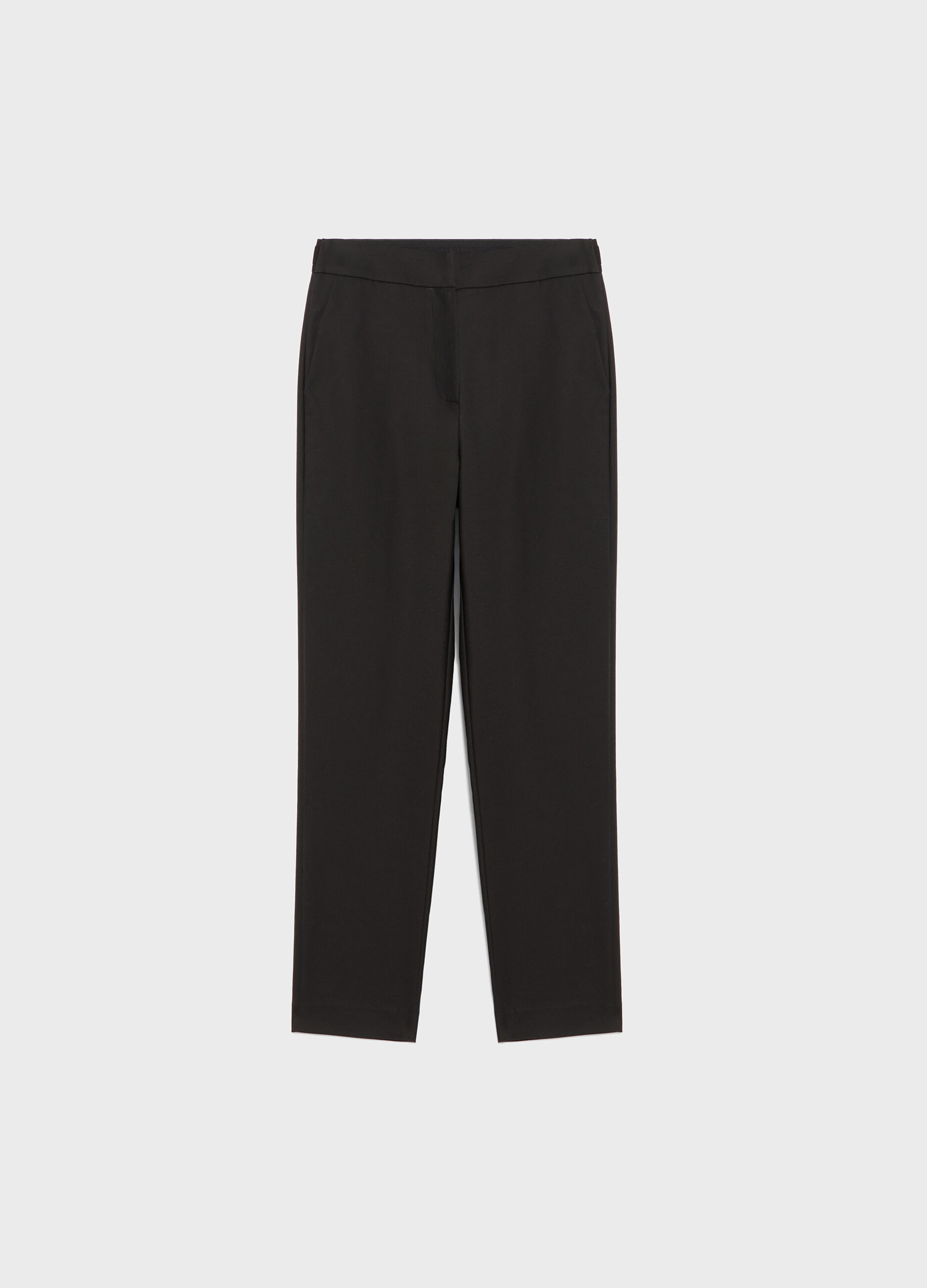 Black cigarette trousers with elastic_4