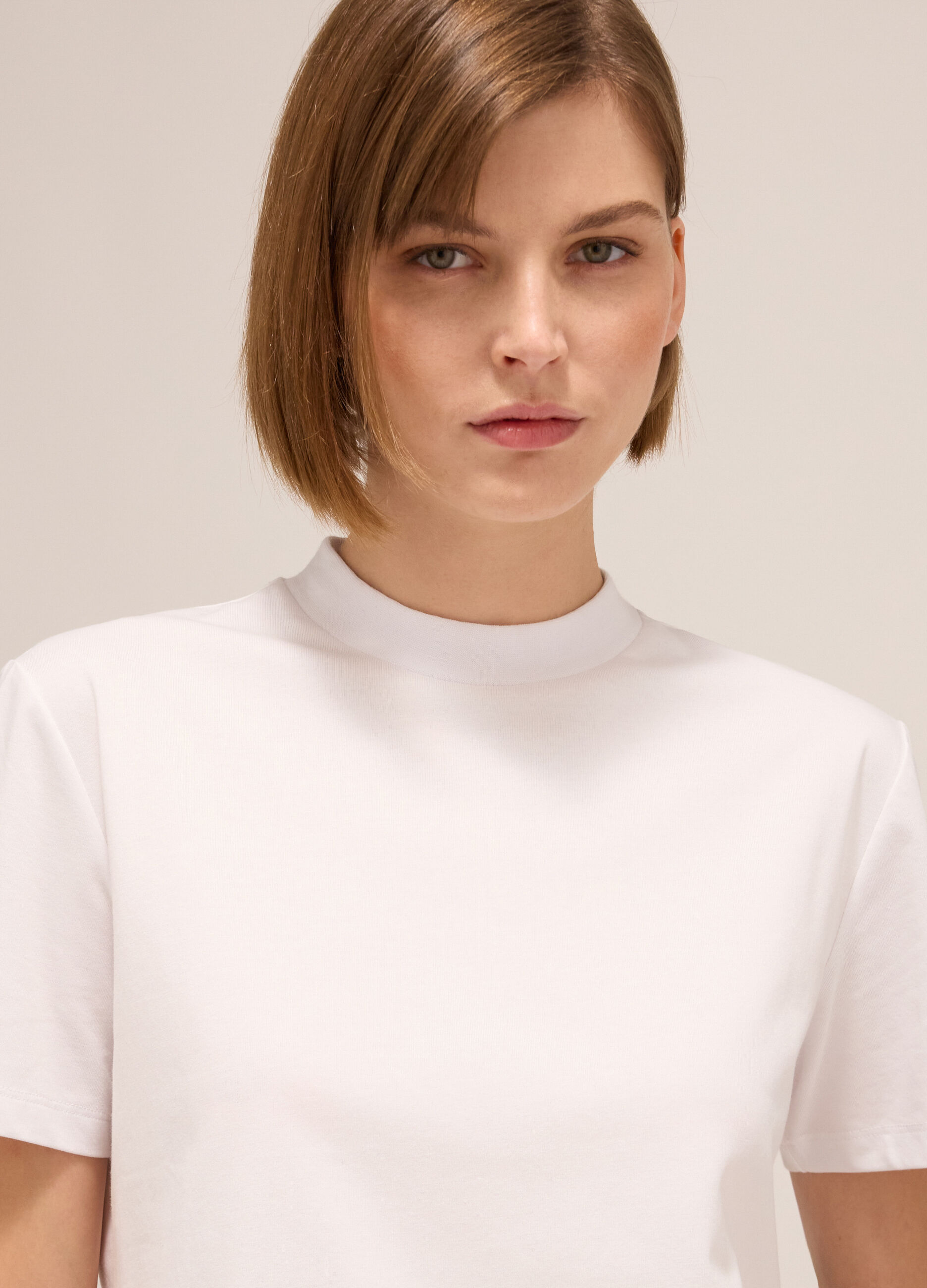 Short-sleeved T-shirt in cotton blend