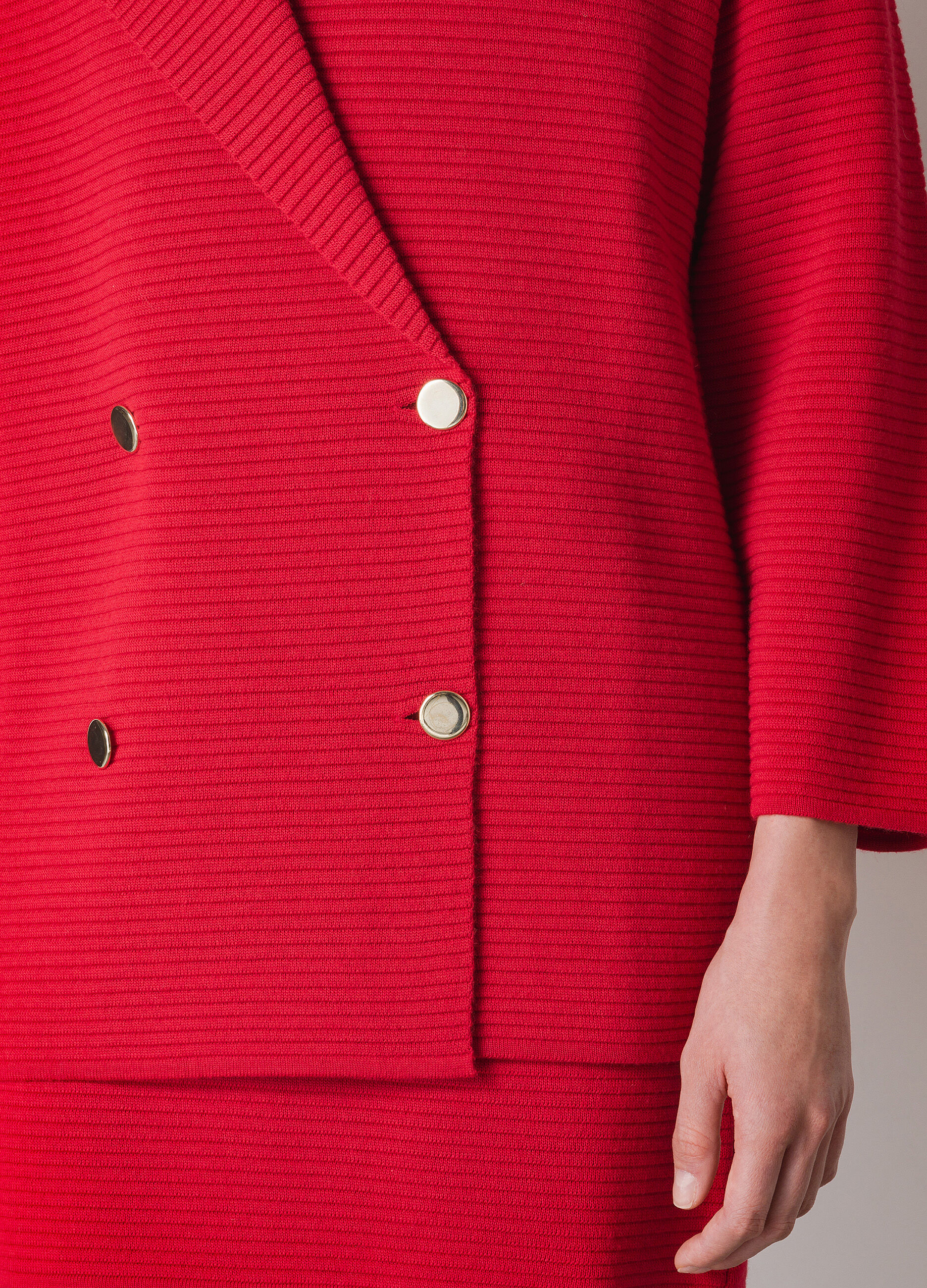 Merino wool blend tricot blazer