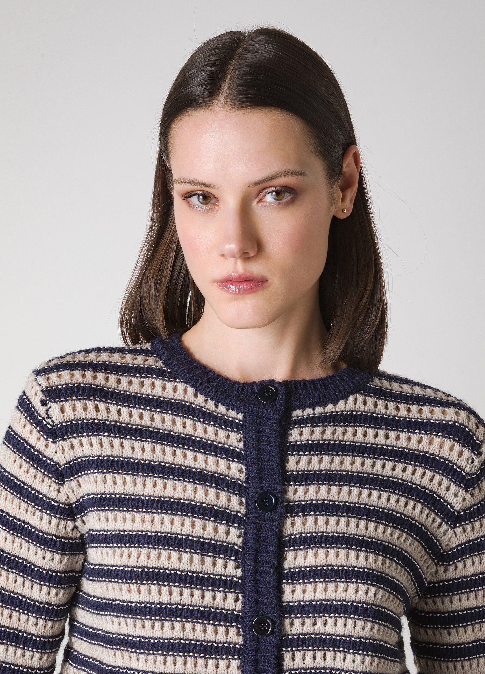 Alpaca wool-blend tricot cardigan _2