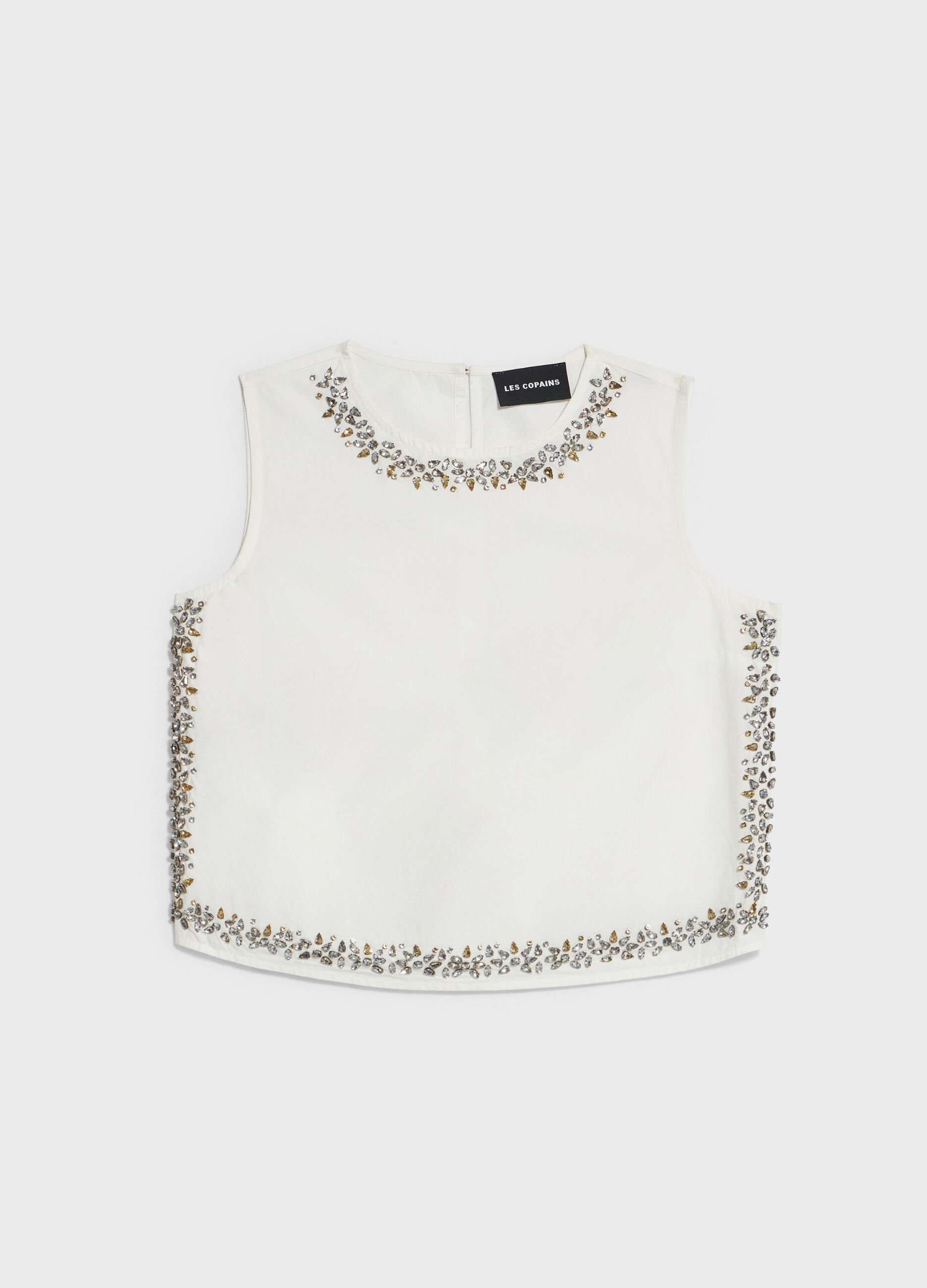 Cropped blouse with diamantés