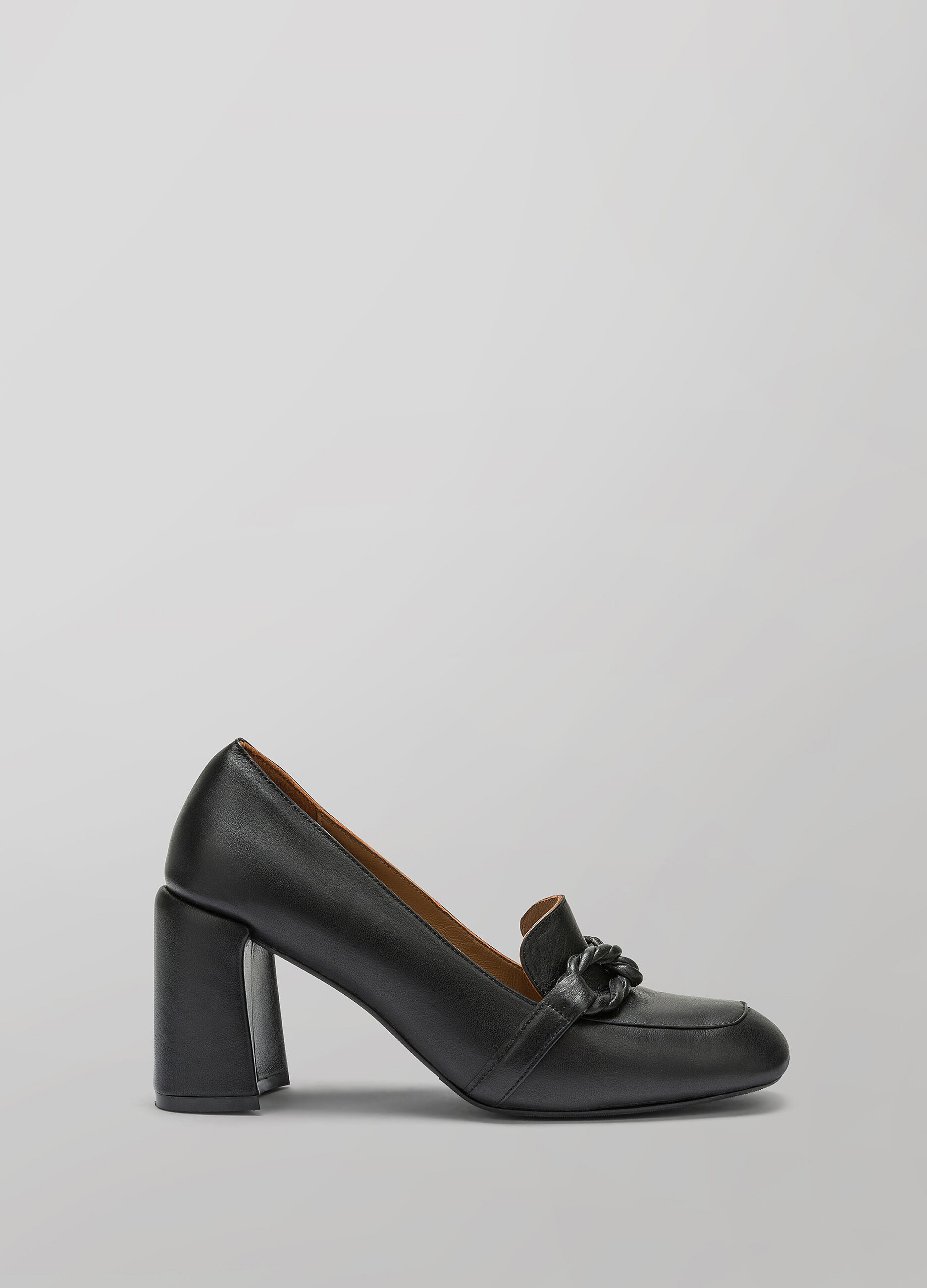 Eco leather loafer with heel 