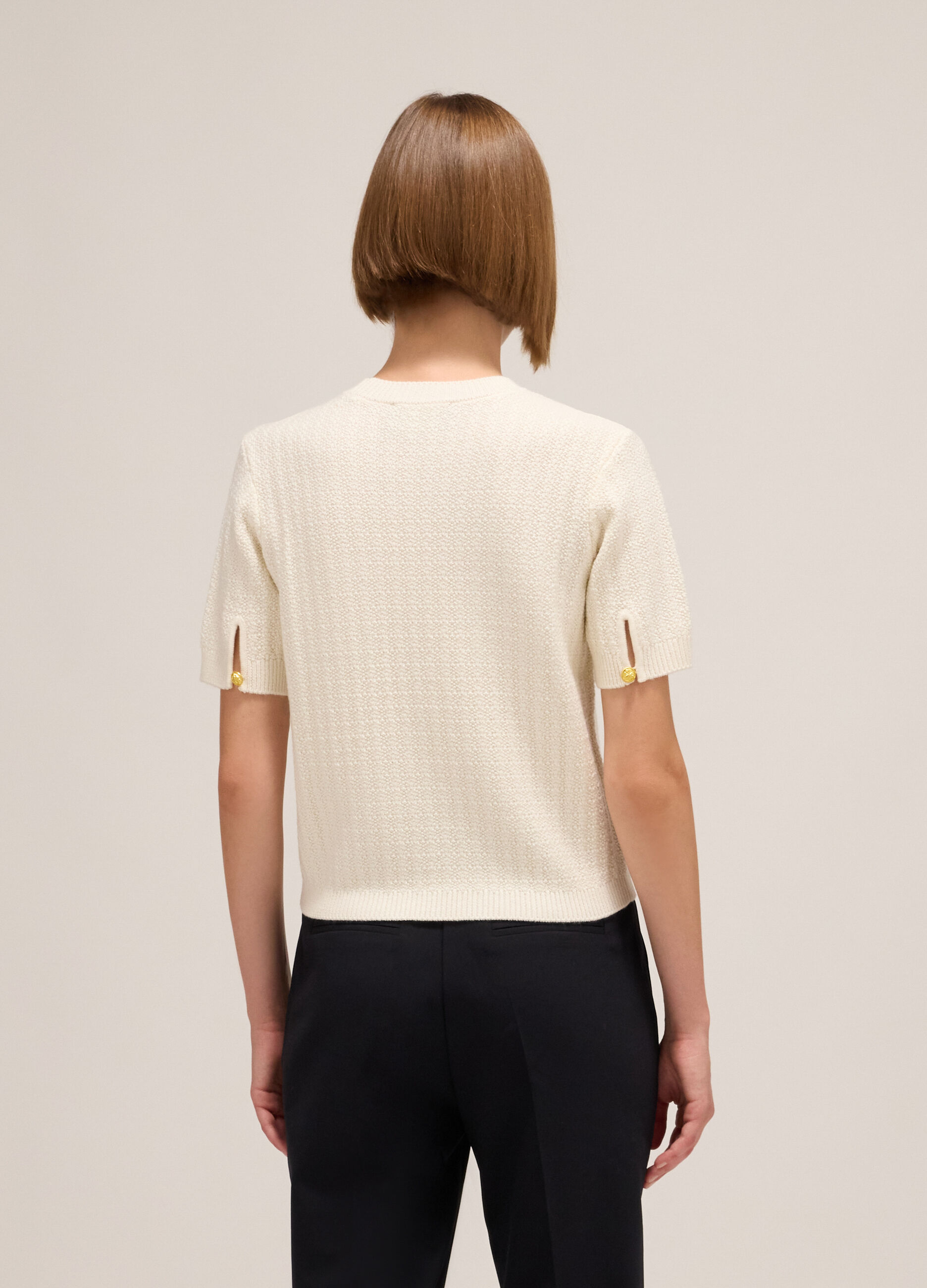 Bouclé-effect knitted top