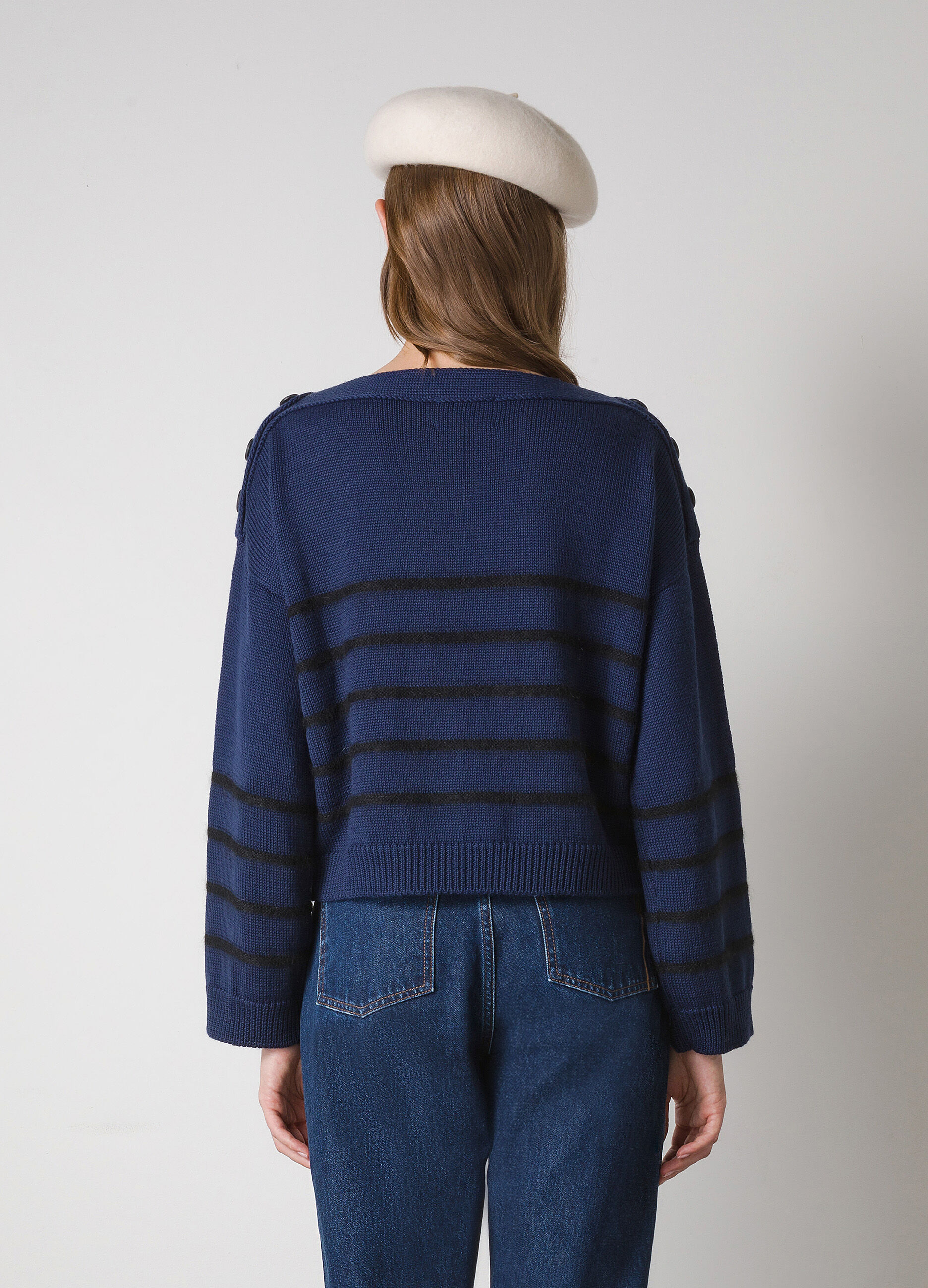 Striped pullover in virgin wool blend_1
