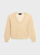 Knitted sweater with V neck_4