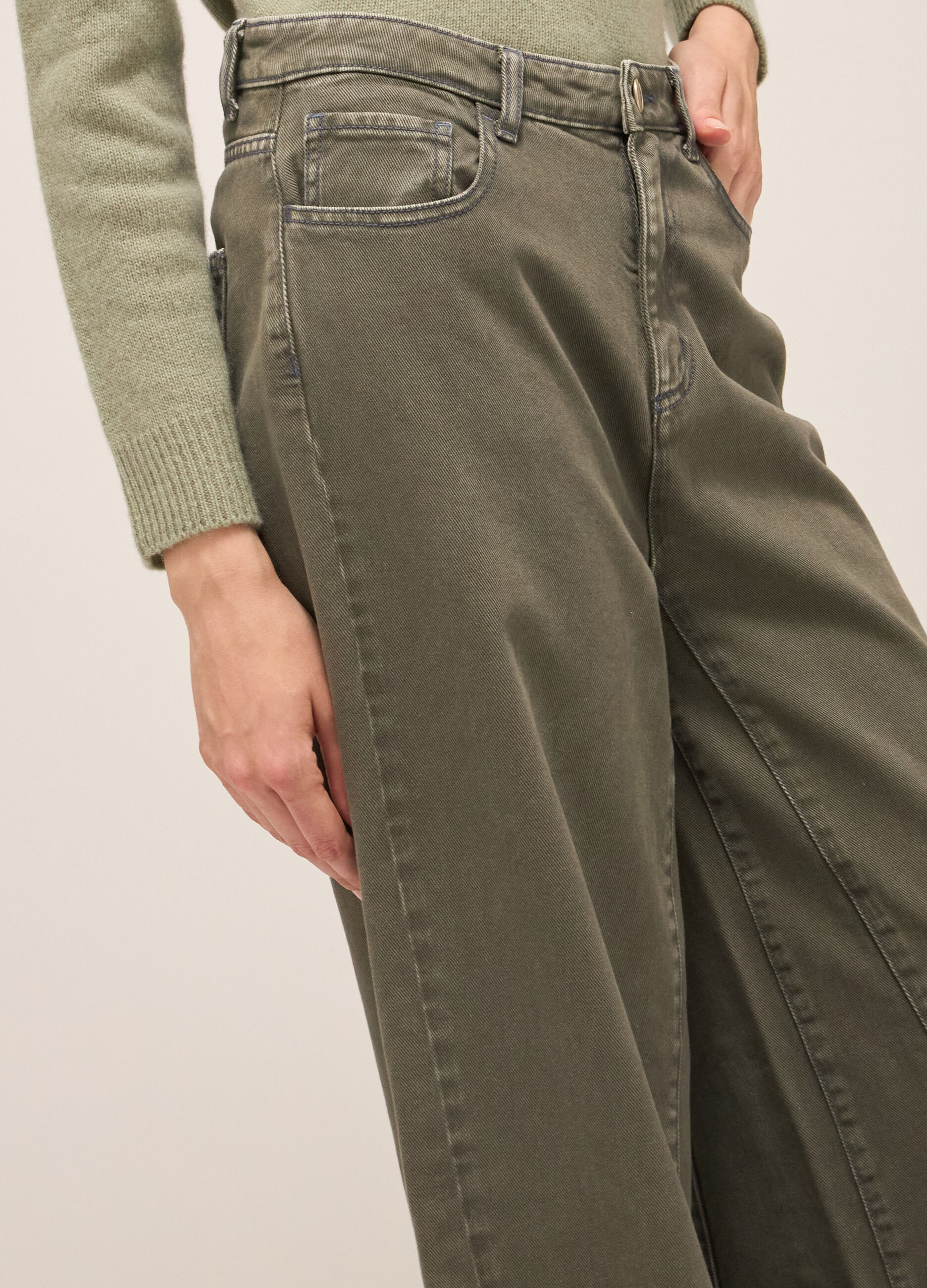 Wide-leg trousers in denim