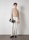 White Flare ribbed velvet trousers_0