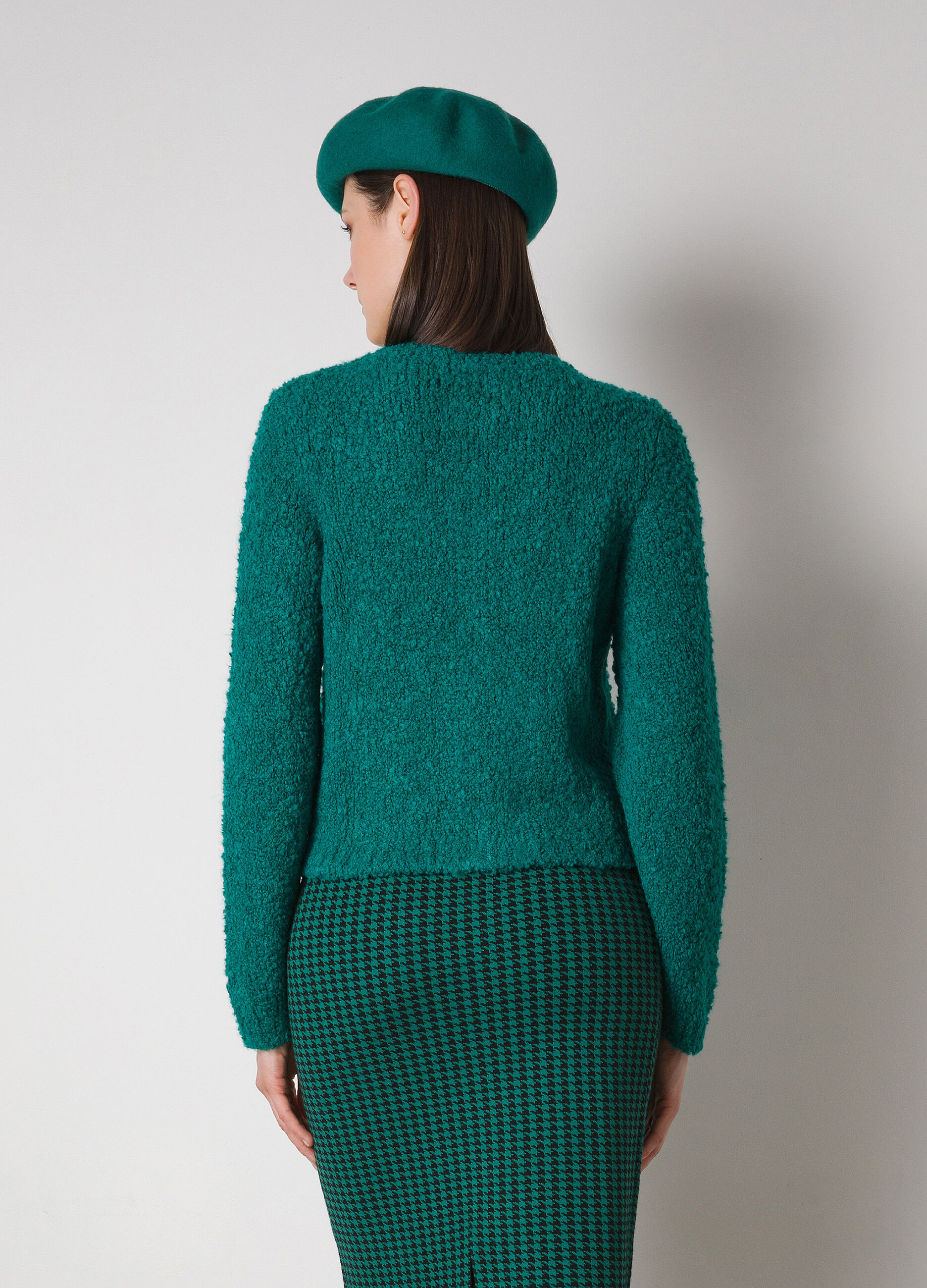 Alpaca wool blend loop stitch cardigan