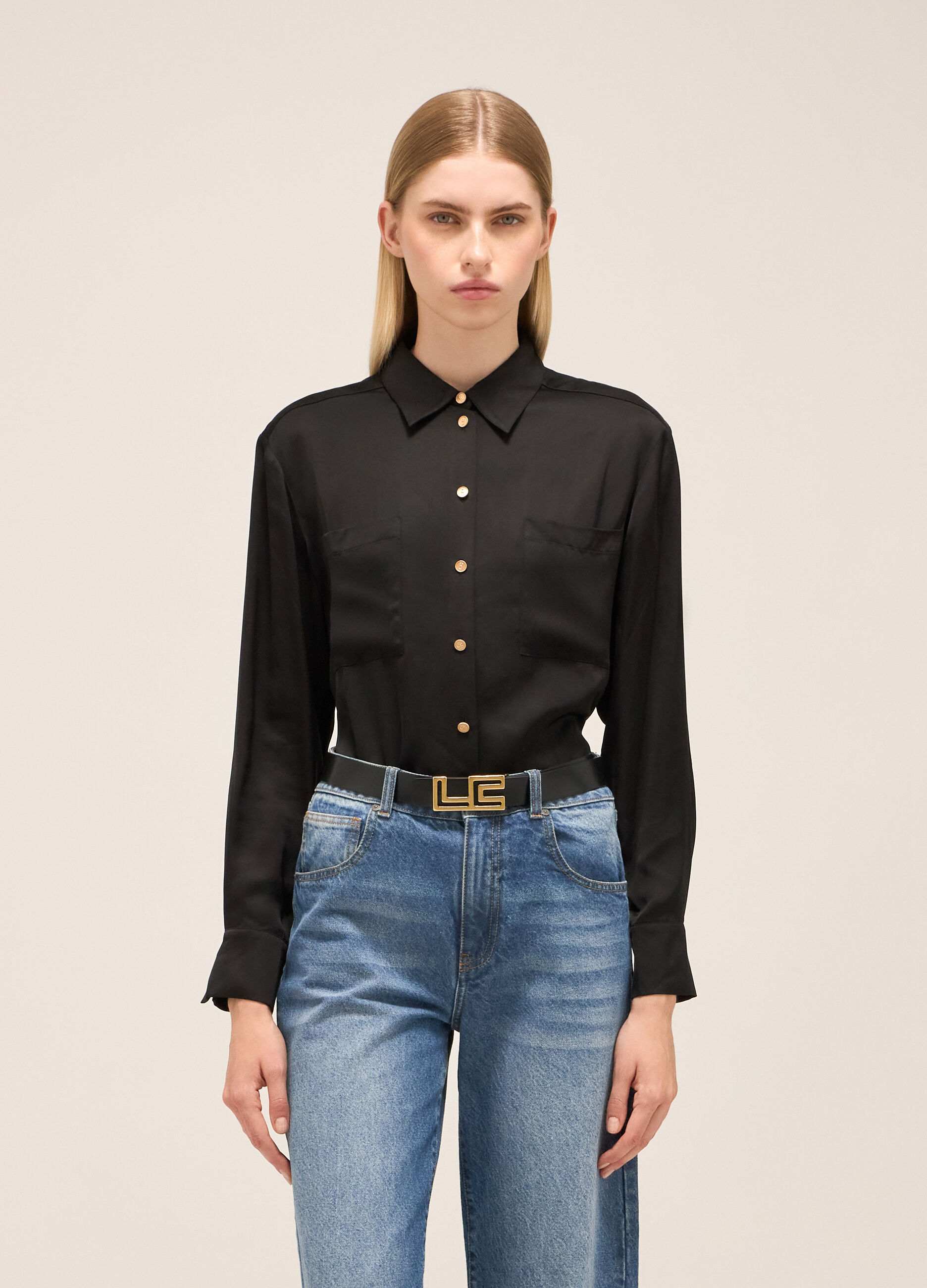 Viscose shirt with pockets
