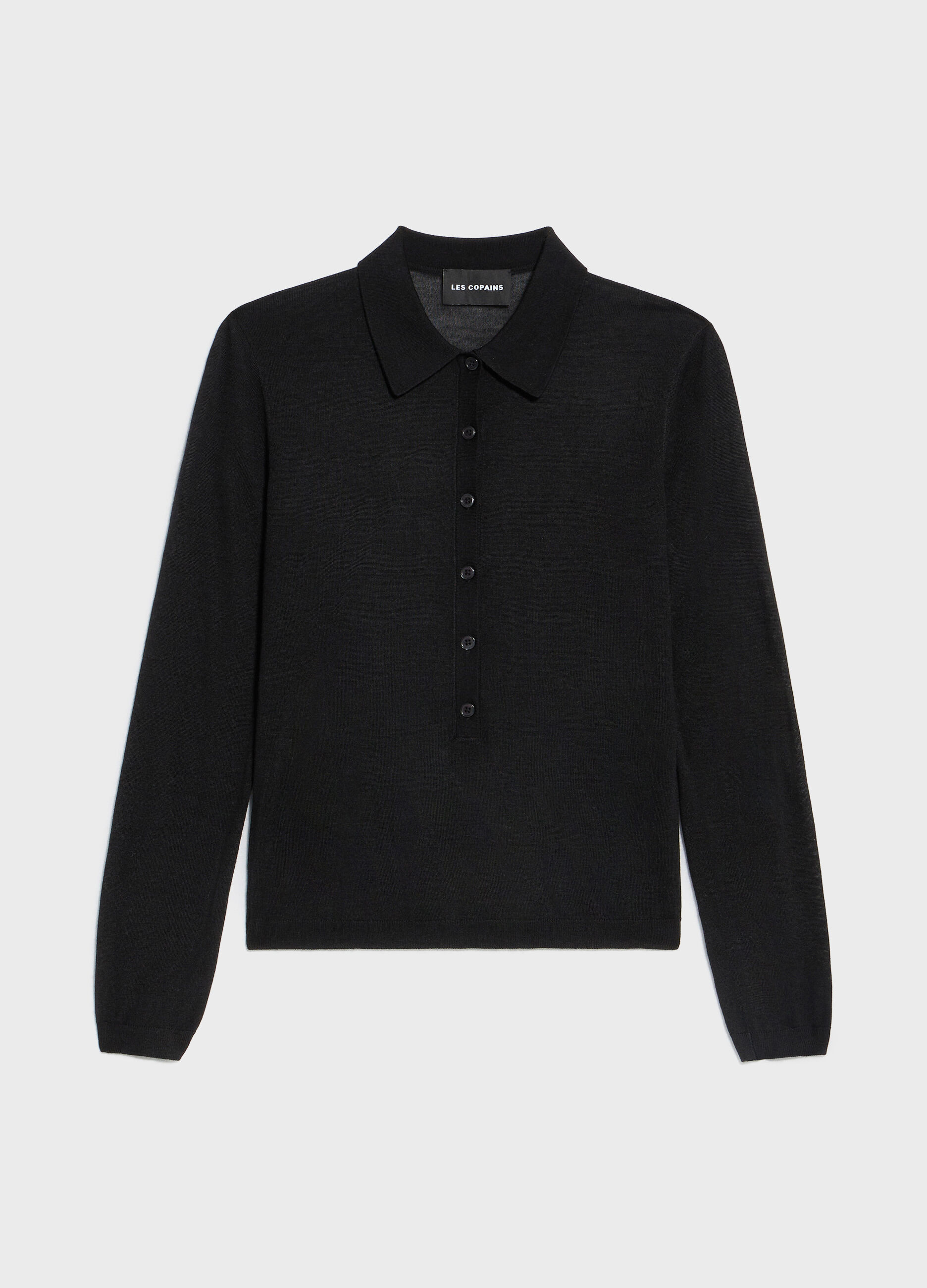 Polo neck with long sleeves in wool blend
