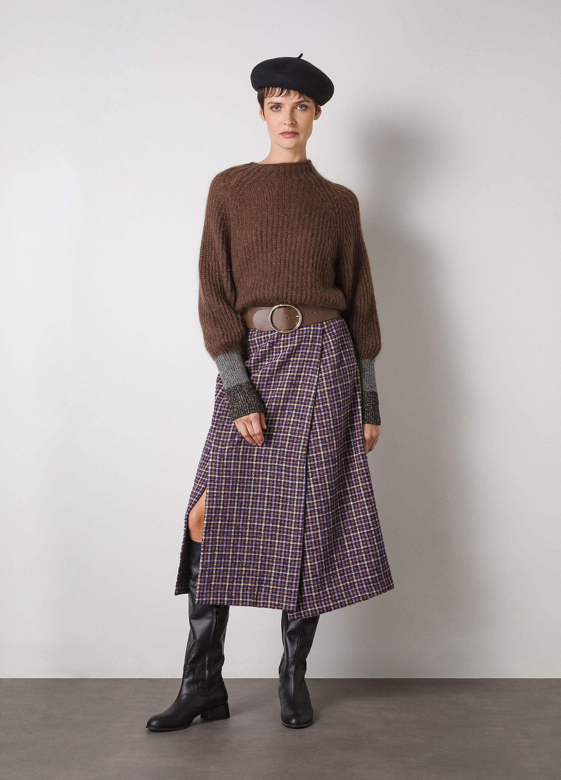 Wool-blend wrap-around skirt_0