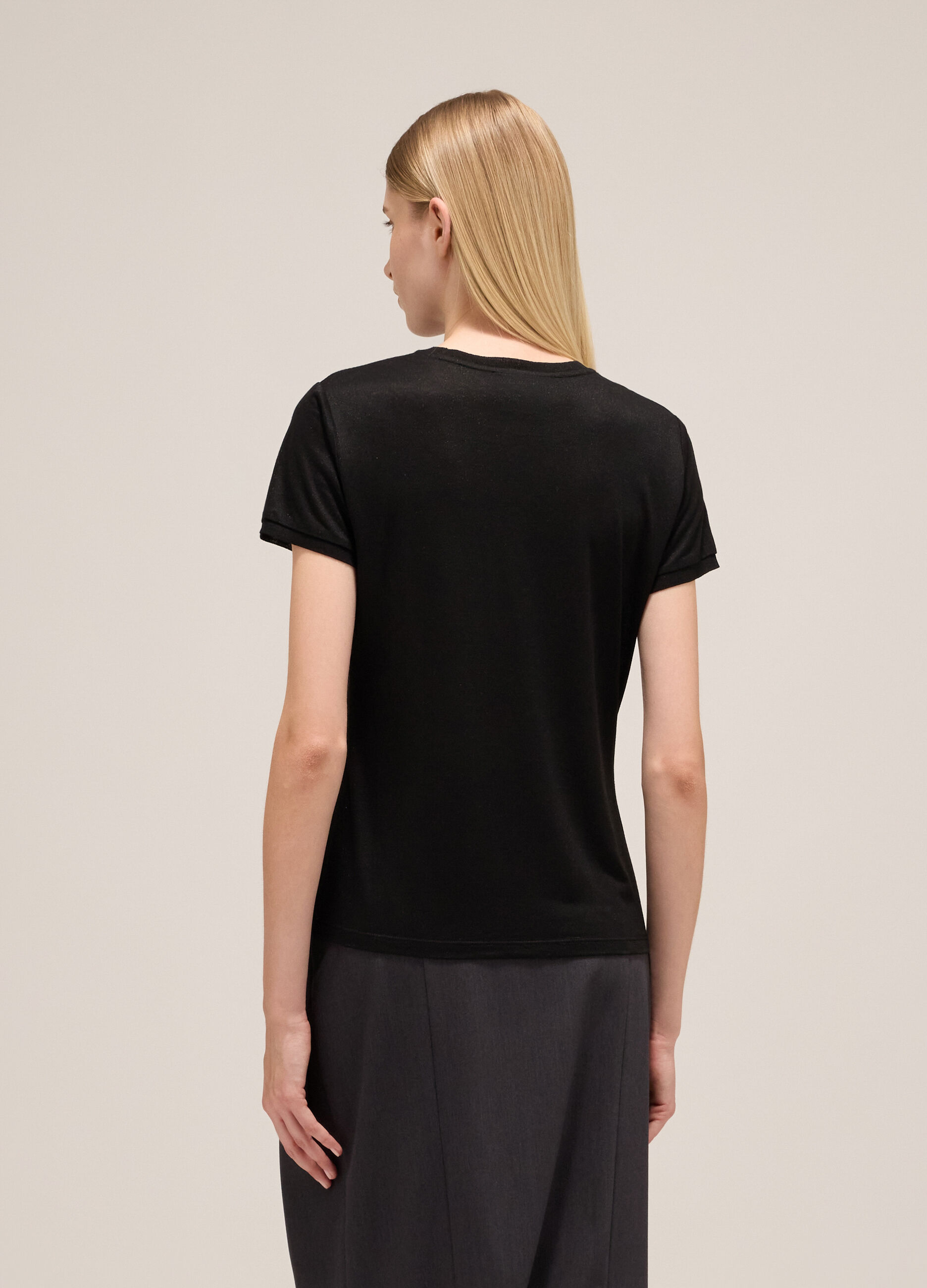 Short-sleeved T-shirt in viscose blend