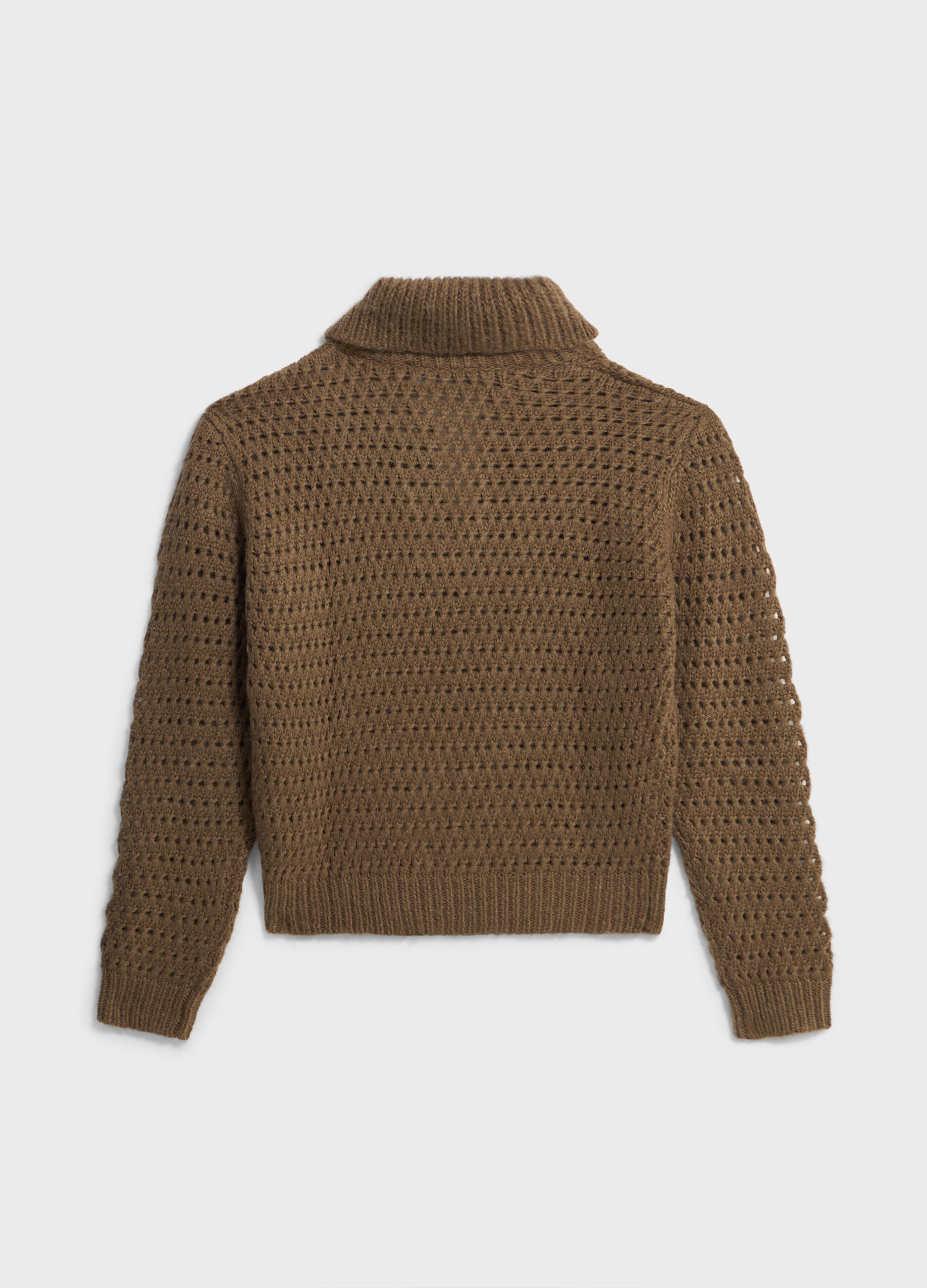 Polo shirt in alpaca, wool and cotton blend