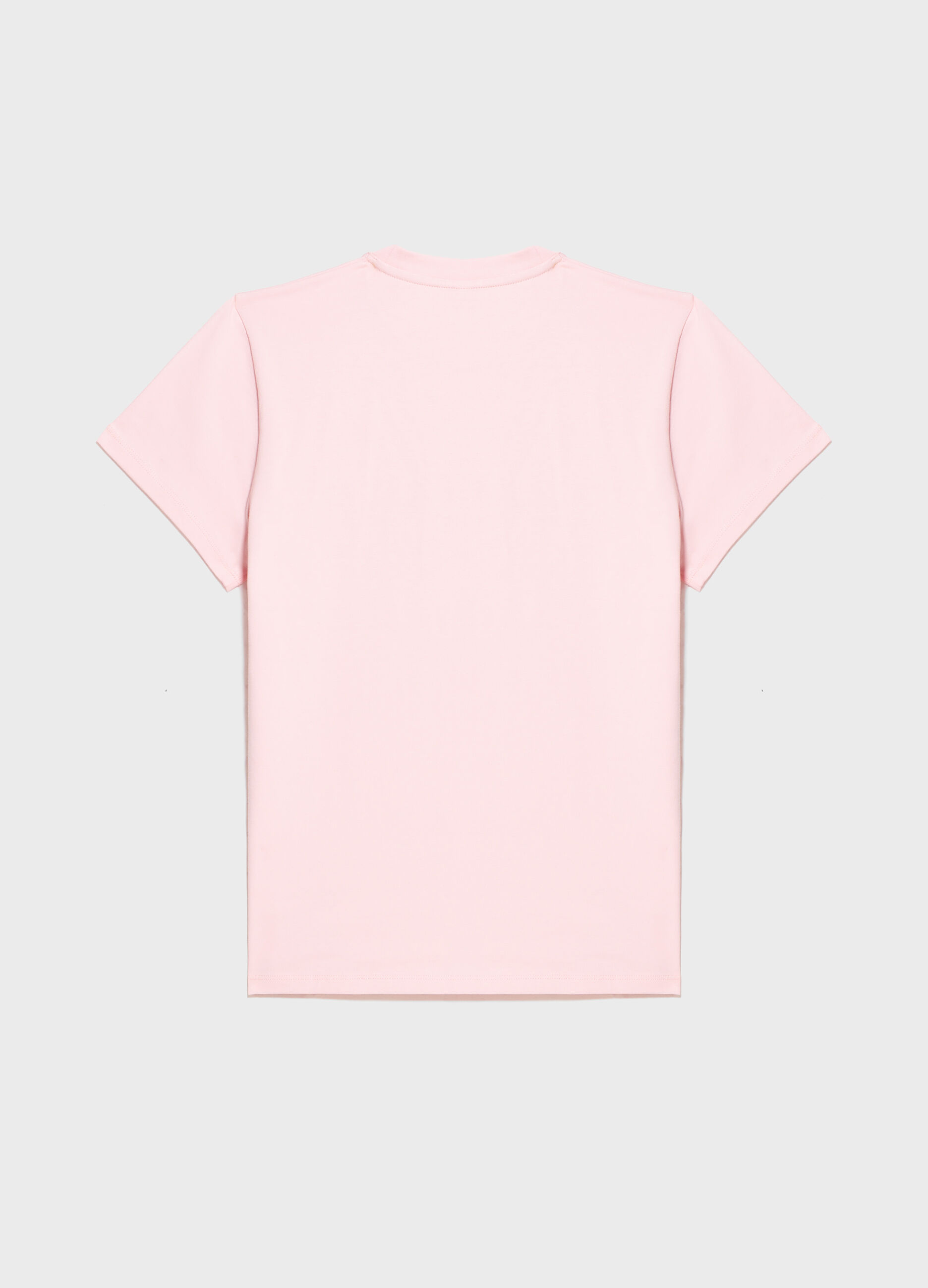Pink half-sleeve T-shirt in stretch cotton_5