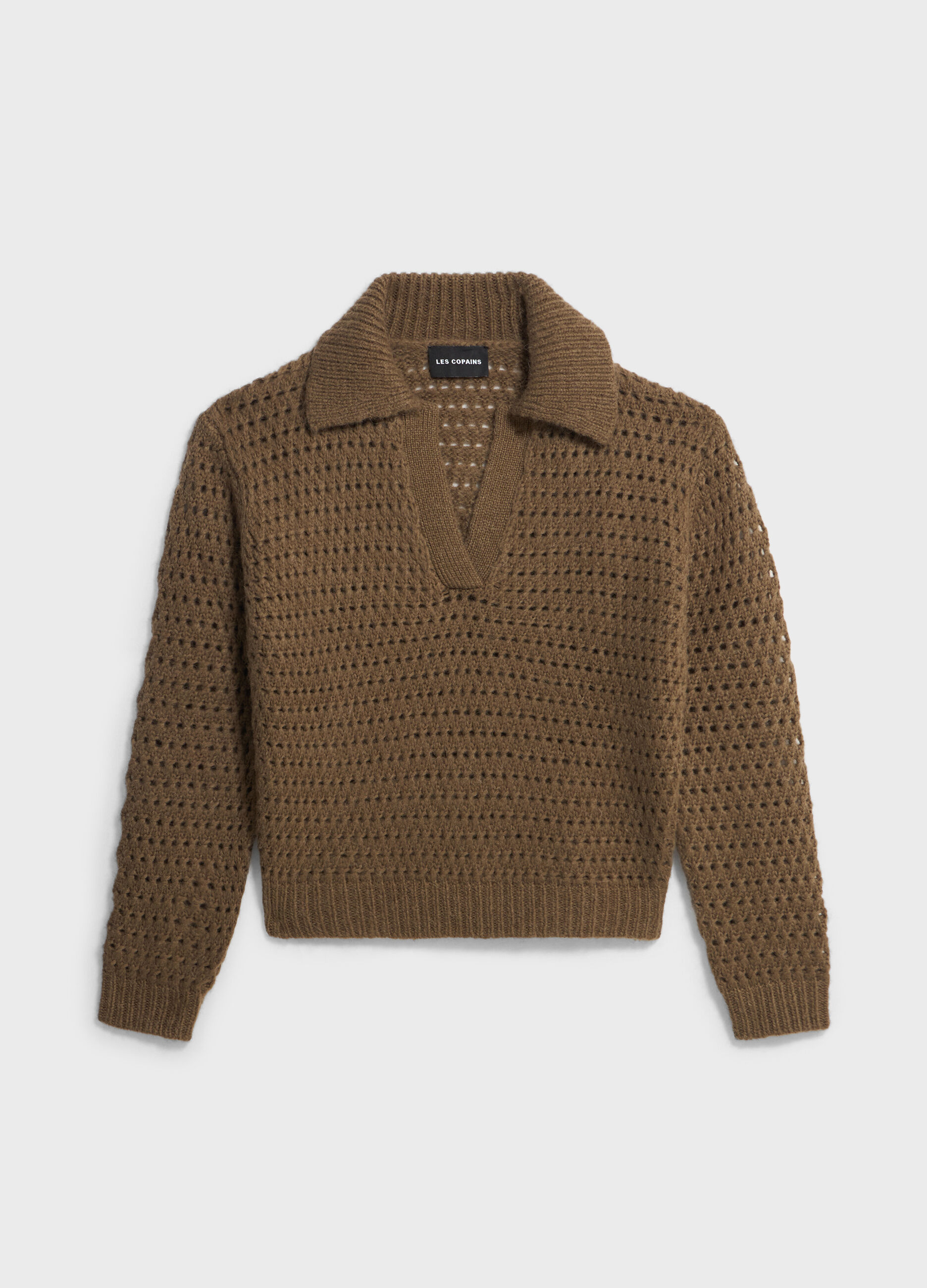 Polo shirt in alpaca, wool and cotton blend